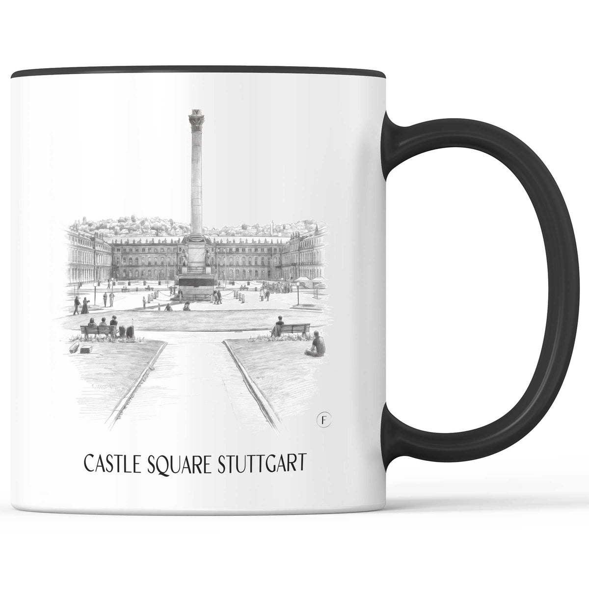 Schlossplatz Kaffeebecher - Stuttgart - Deutschland Becher - Kaffeetasse im Zeichnung Stil - favplace