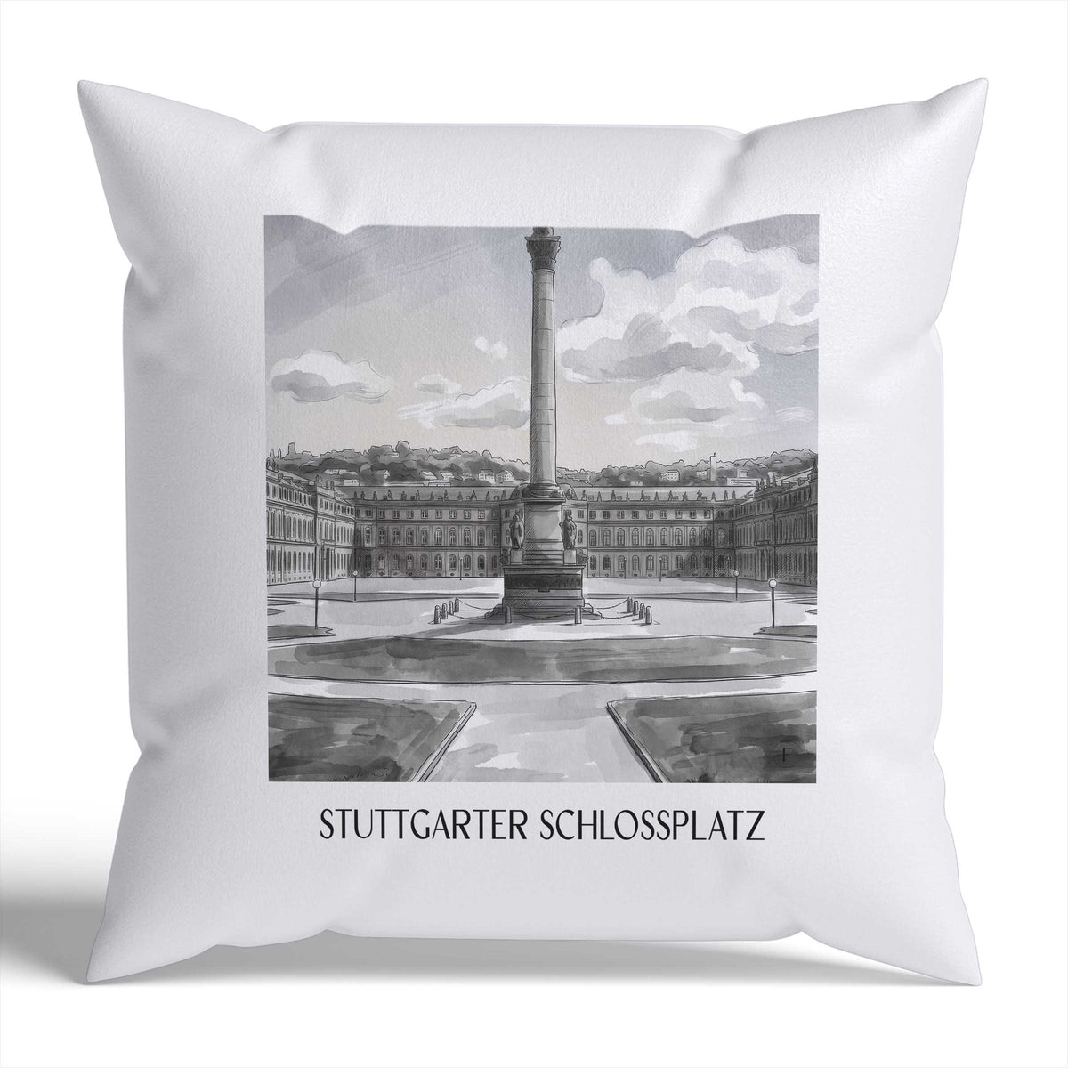 schlossplatz-stuttgart-deutschland-kissenbezug-aquarell-schwarz-weiss