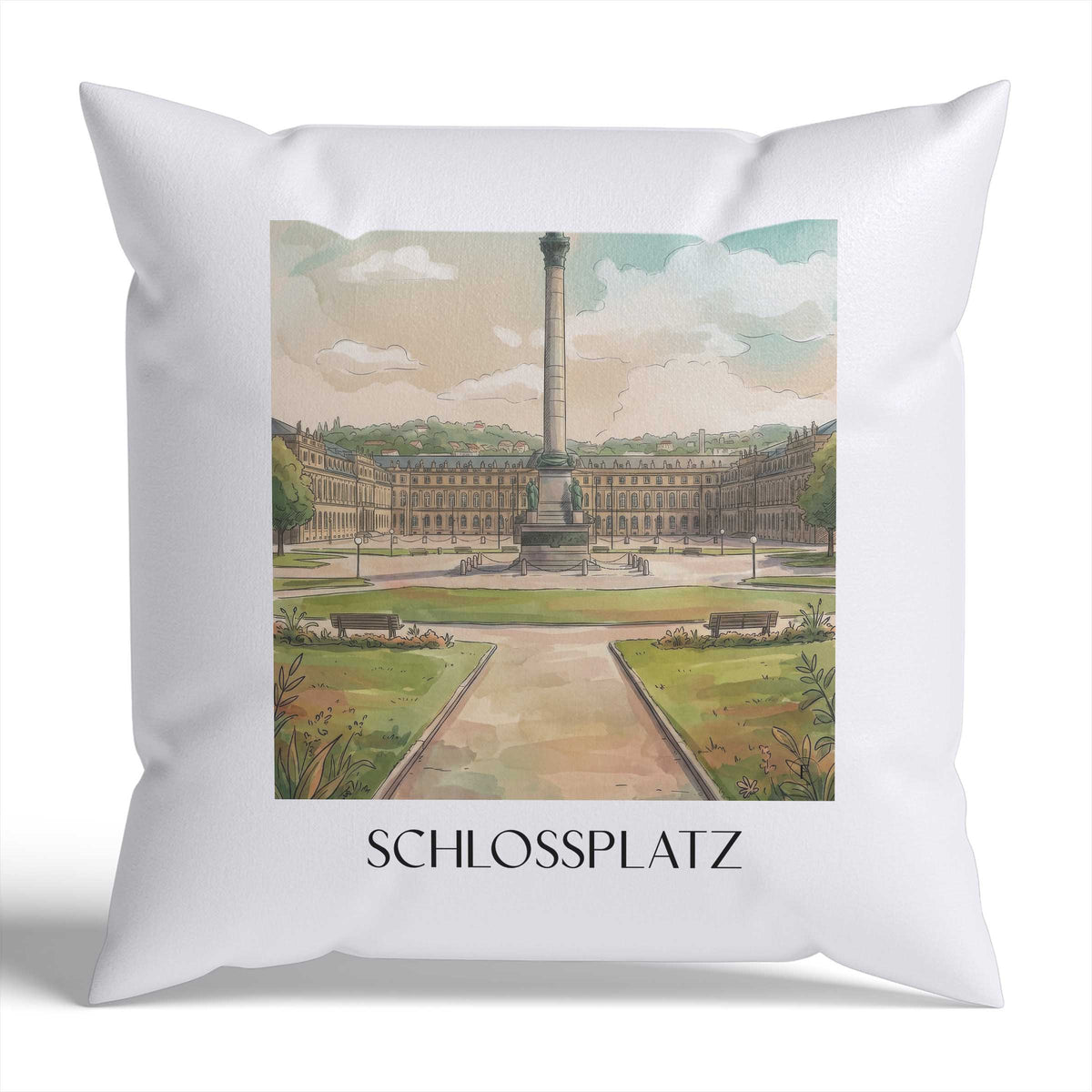 schlossplatz-stuttgart-deutschland-kissenbezug-aquarell
