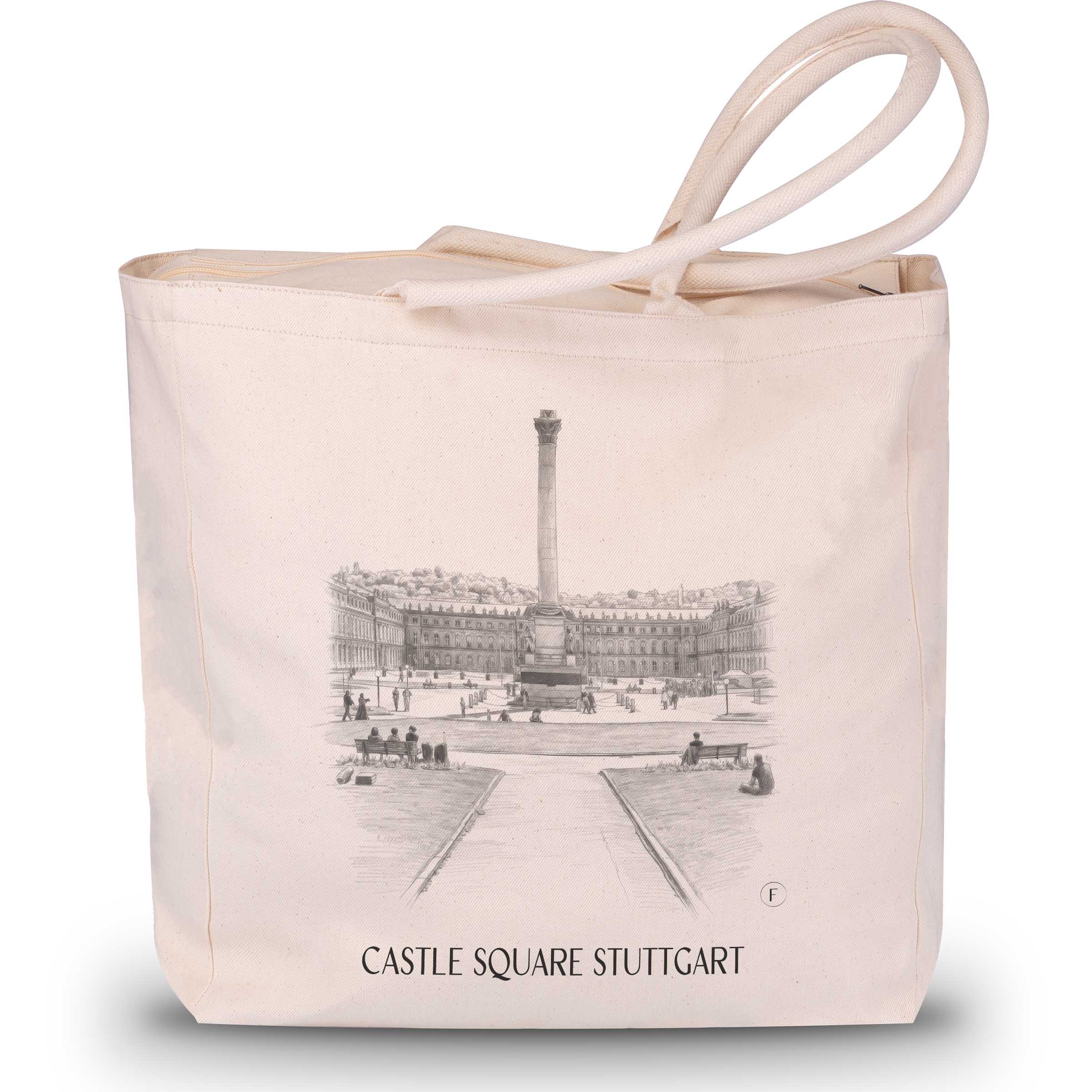 Schlossplatz Shopping Tasche - Stuttgart - Deutschland Tote Bag - Einkaufstasche im Zeichnung Stil