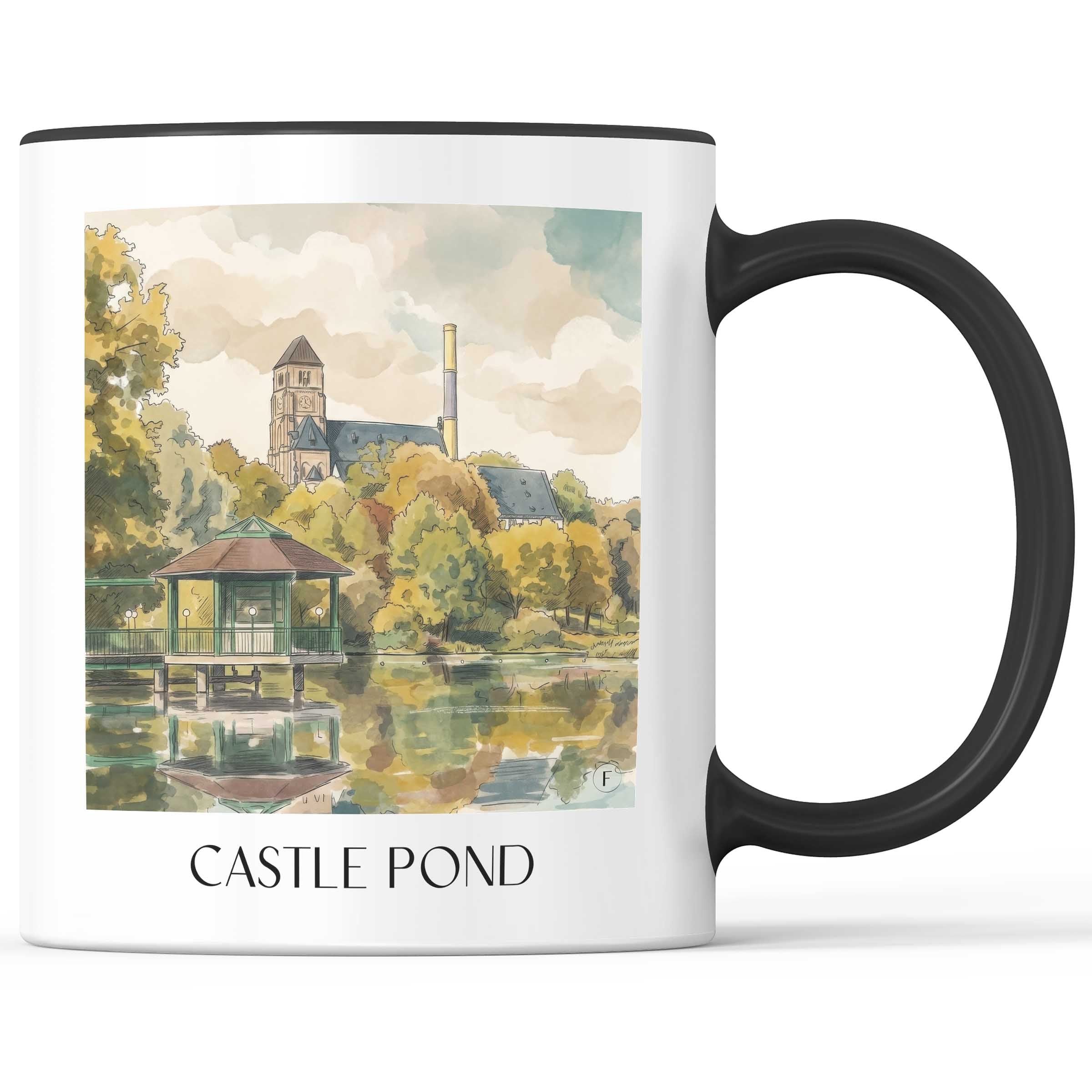 Schlossteich Kaffeebecher - Chemnitz - Deutschland Becher - Kaffeetasse im Aquarell Stil - favplace