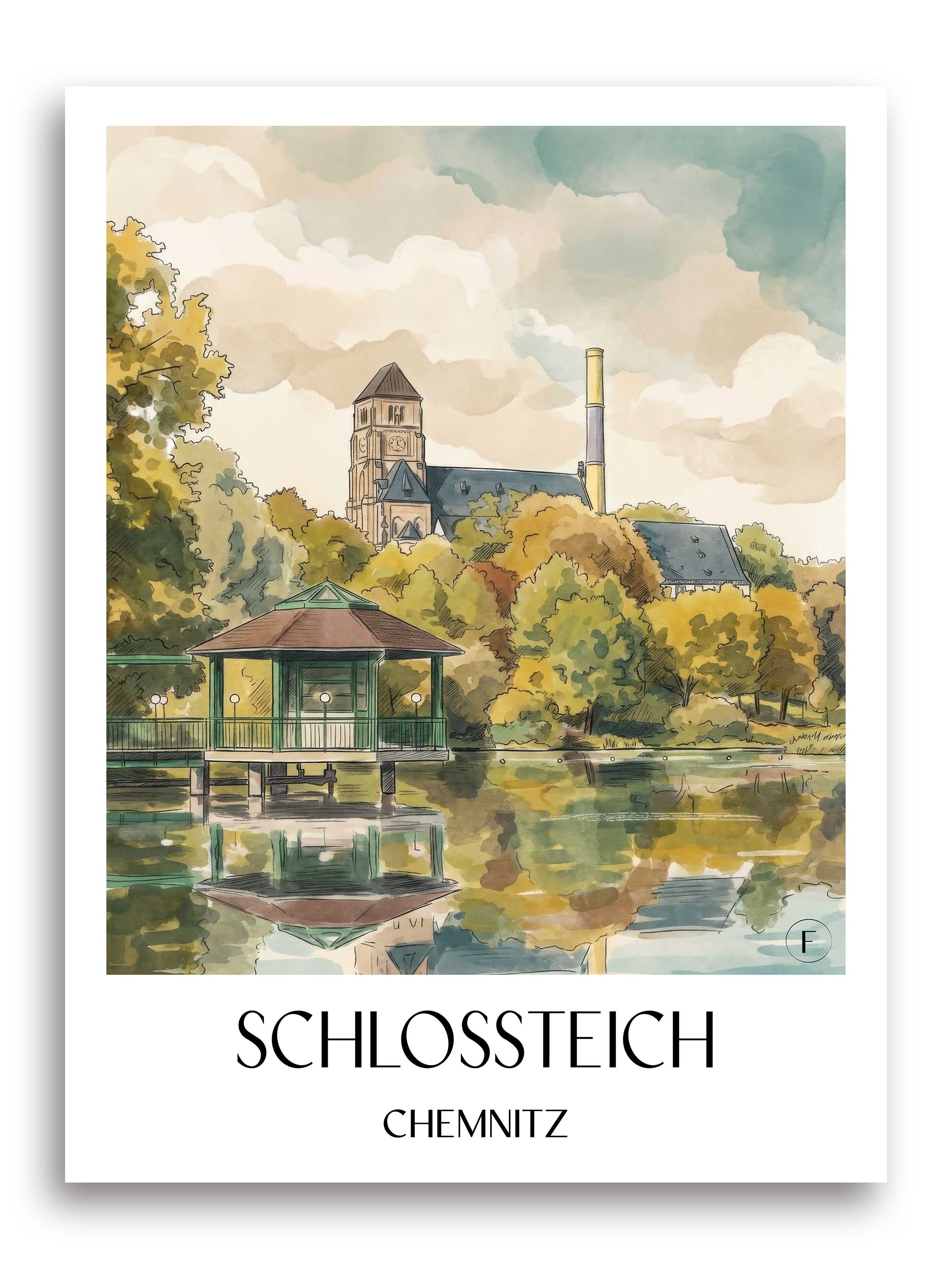 schlossteich-chemnitz-deutschland-poster-aquarell