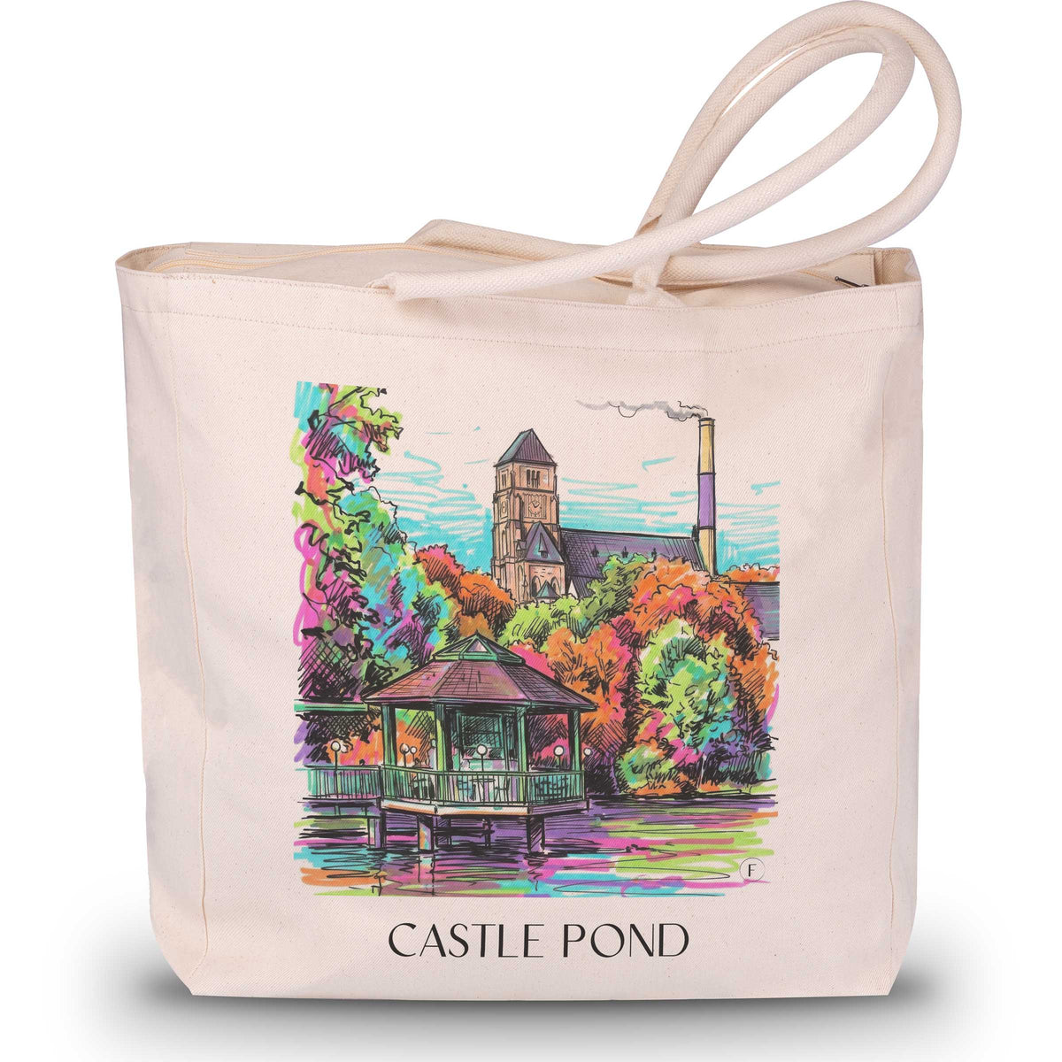 Schlossteich Shopping Tasche - Chemnitz - Deutschland Tote Bag - Einkaufstasche im Tag Graffiti Stil - favplace