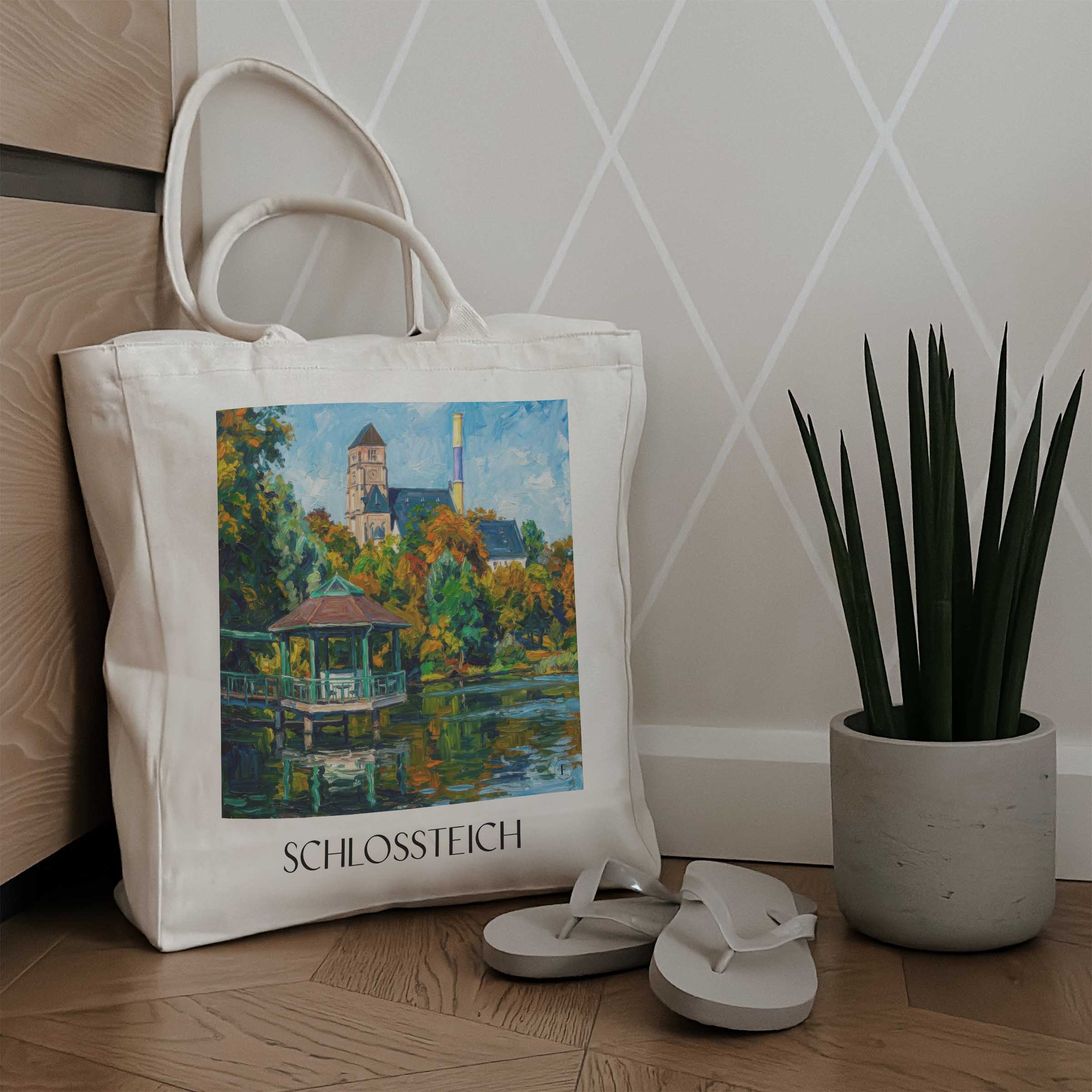 schlossteich-chemnitz-deutschland-einkaufstasche-oil-painting-oelgemaelde