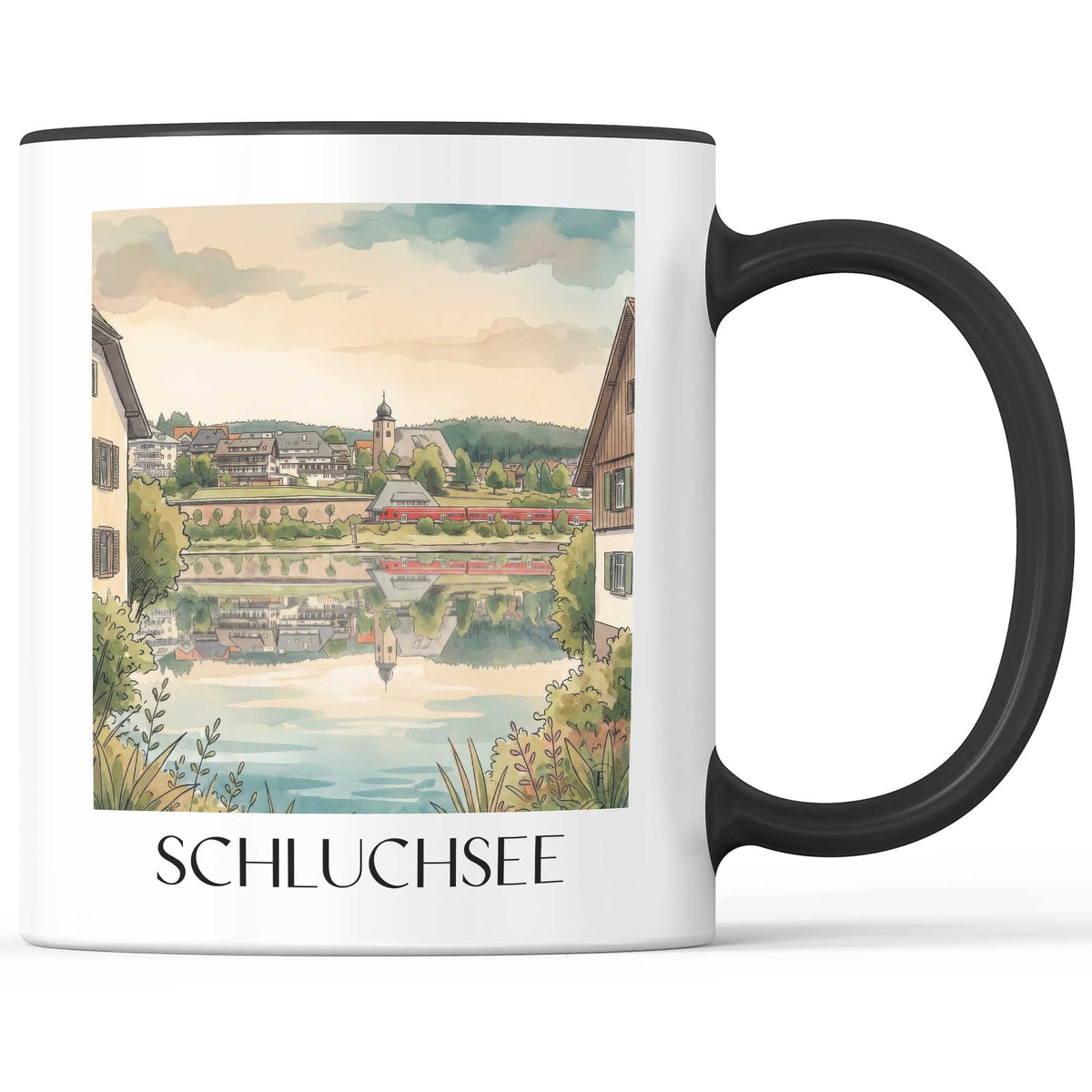 schluchsee-schwarzwald-deutschland-kaffeebecher-aquarell