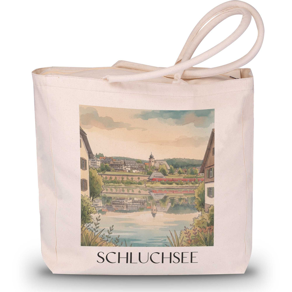 Schluchsee Shopping Tasche - Schwarzwald - Deutschland Tote Bag - Einkaufstasche im Aquarell Stil - favplace