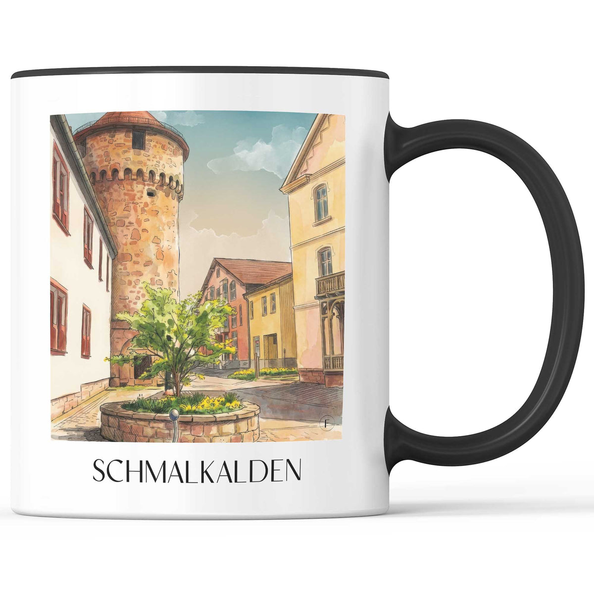 schmalkalden-thüringen-deutschland-kaffeebecher-aquarell