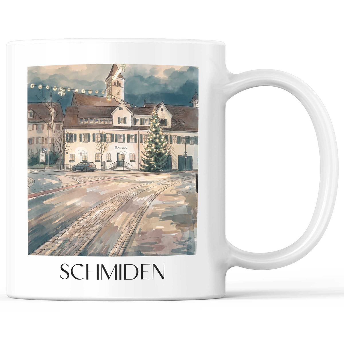 Schmiden Kaffeebecher - Fellbach - Deutschland Becher - Kaffeetasse im Aquarell Stil