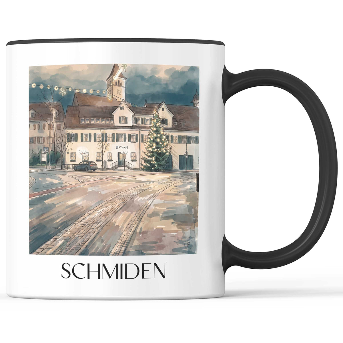 Schmiden Kaffeebecher - Fellbach - Deutschland Becher - Kaffeetasse im Aquarell Stil