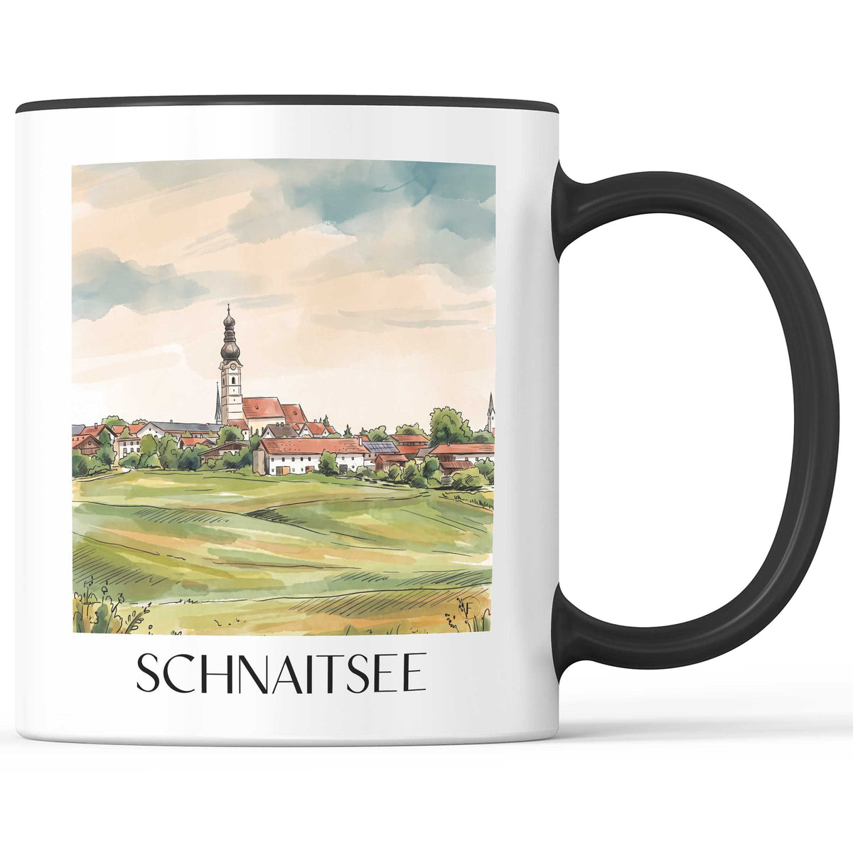 Schnaitsee Kaffeebecher - Chiemgau - Deutschland Becher - Kaffeetasse im Aquarell Stil - favplace