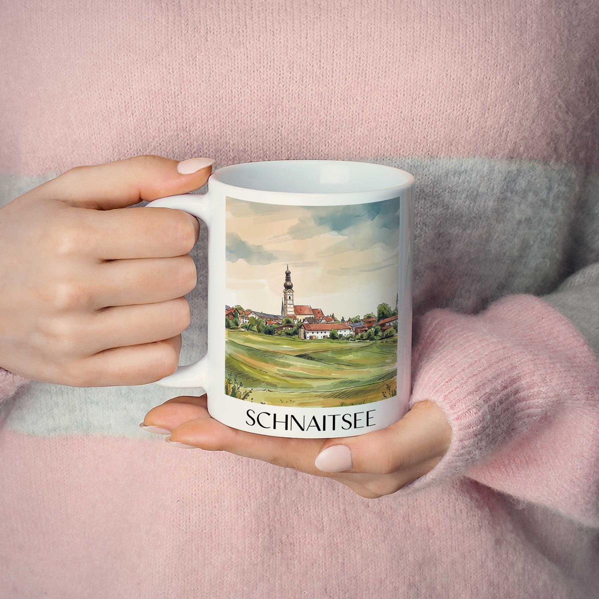 schnaitsee-chiemgau-deutschland-kaffeebecher-aquarell