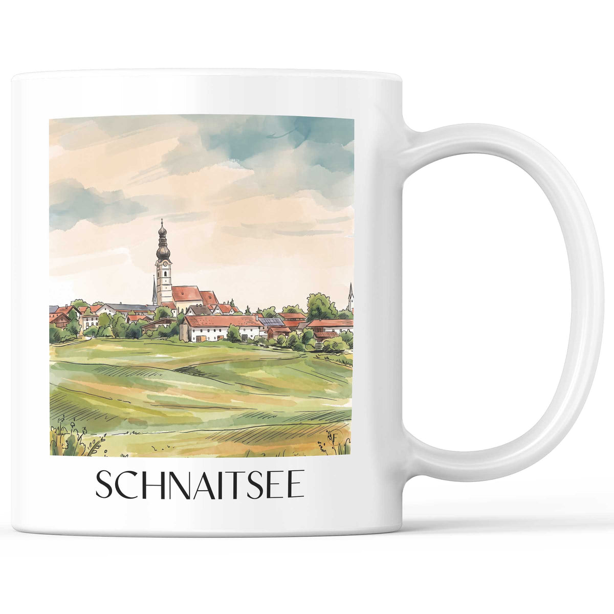 Schnaitsee Kaffeebecher - Chiemgau - Deutschland Becher - Kaffeetasse im Aquarell Stil - favplace