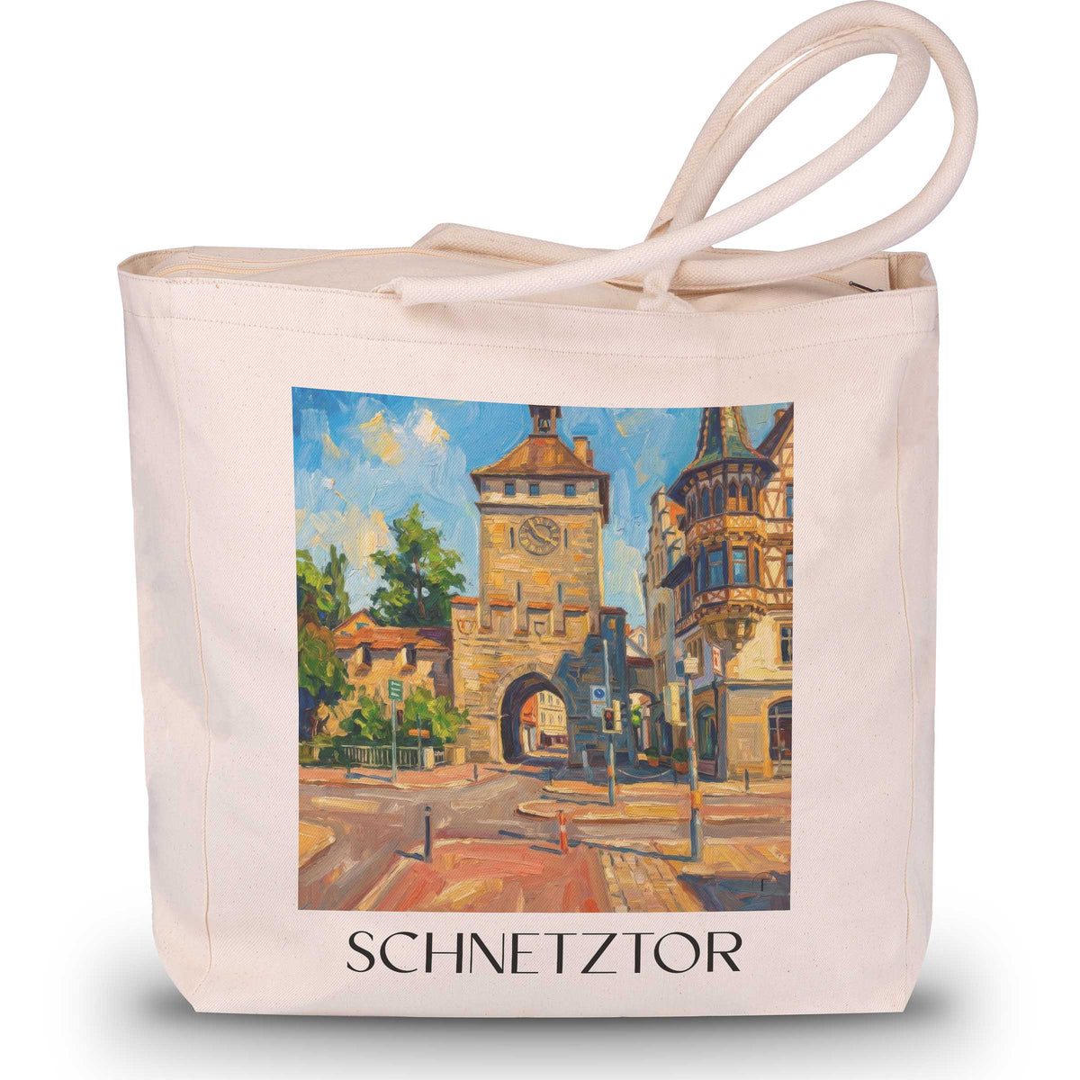 Schnetztor Shopping Tasche - Konstanz - Deutschland Tote Bag - Einkaufstasche im Ölgemälde Stil - favplace