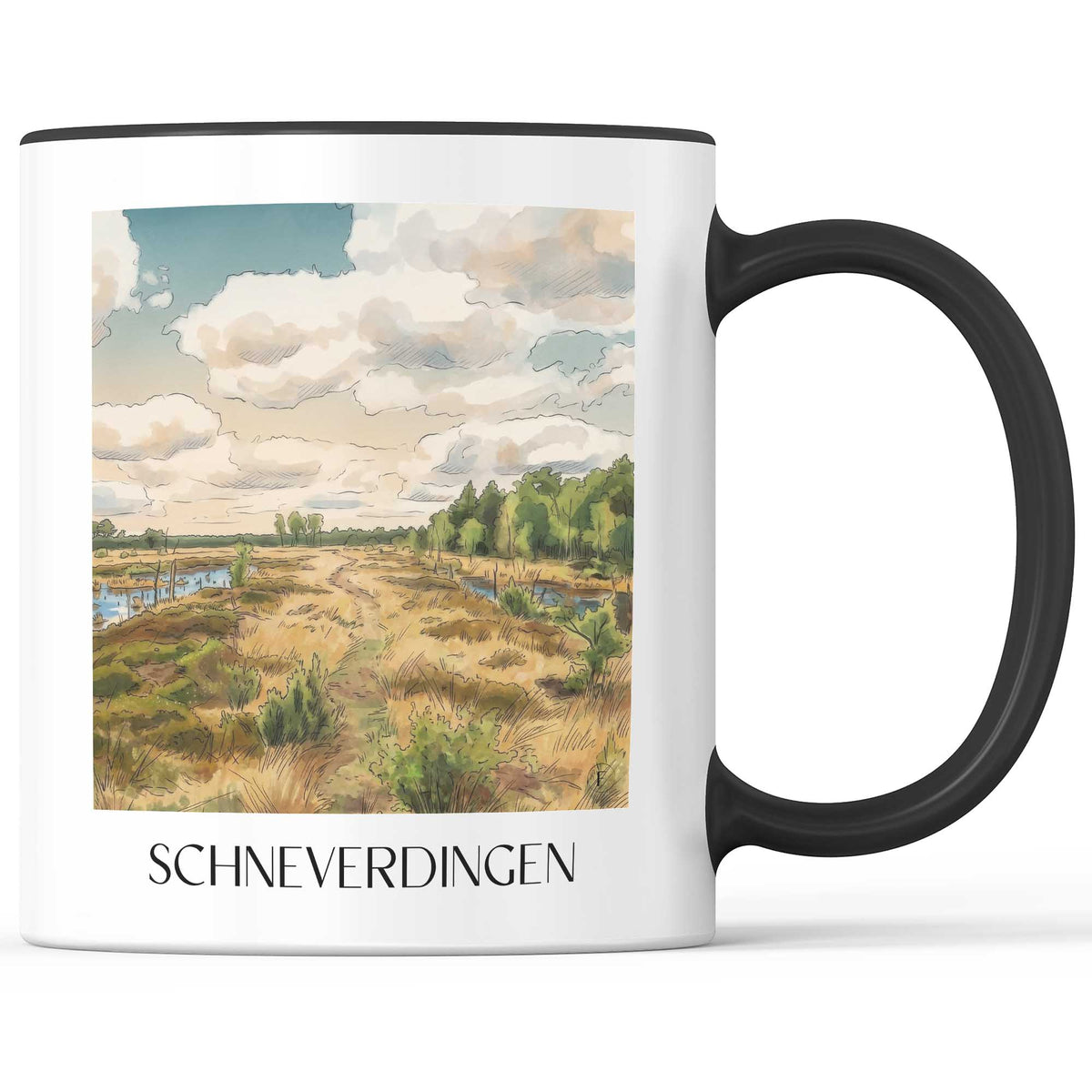 schneverdingen-lüneburger-heide-deutschland-kaffeebecher-aquarell