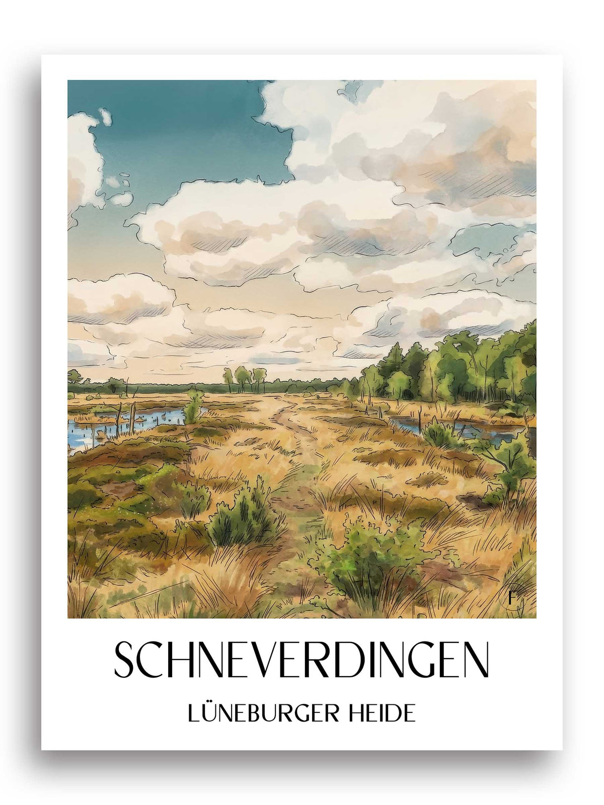 schneverdingen-lüneburger-heide-deutschland-poster-aquarell