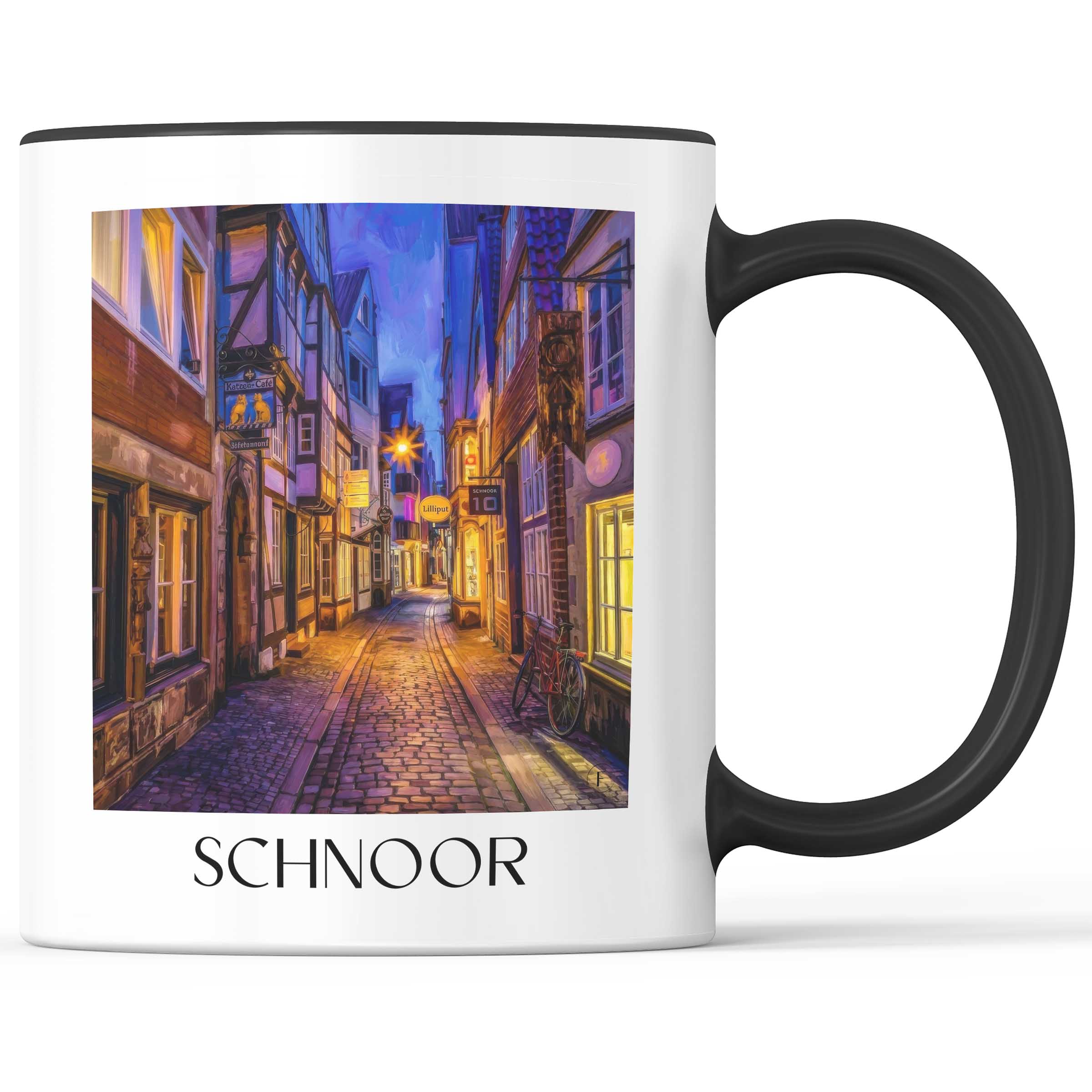 schnoor-bremen-deutschland-kaffeebecher-oil-painting-oelgemaelde