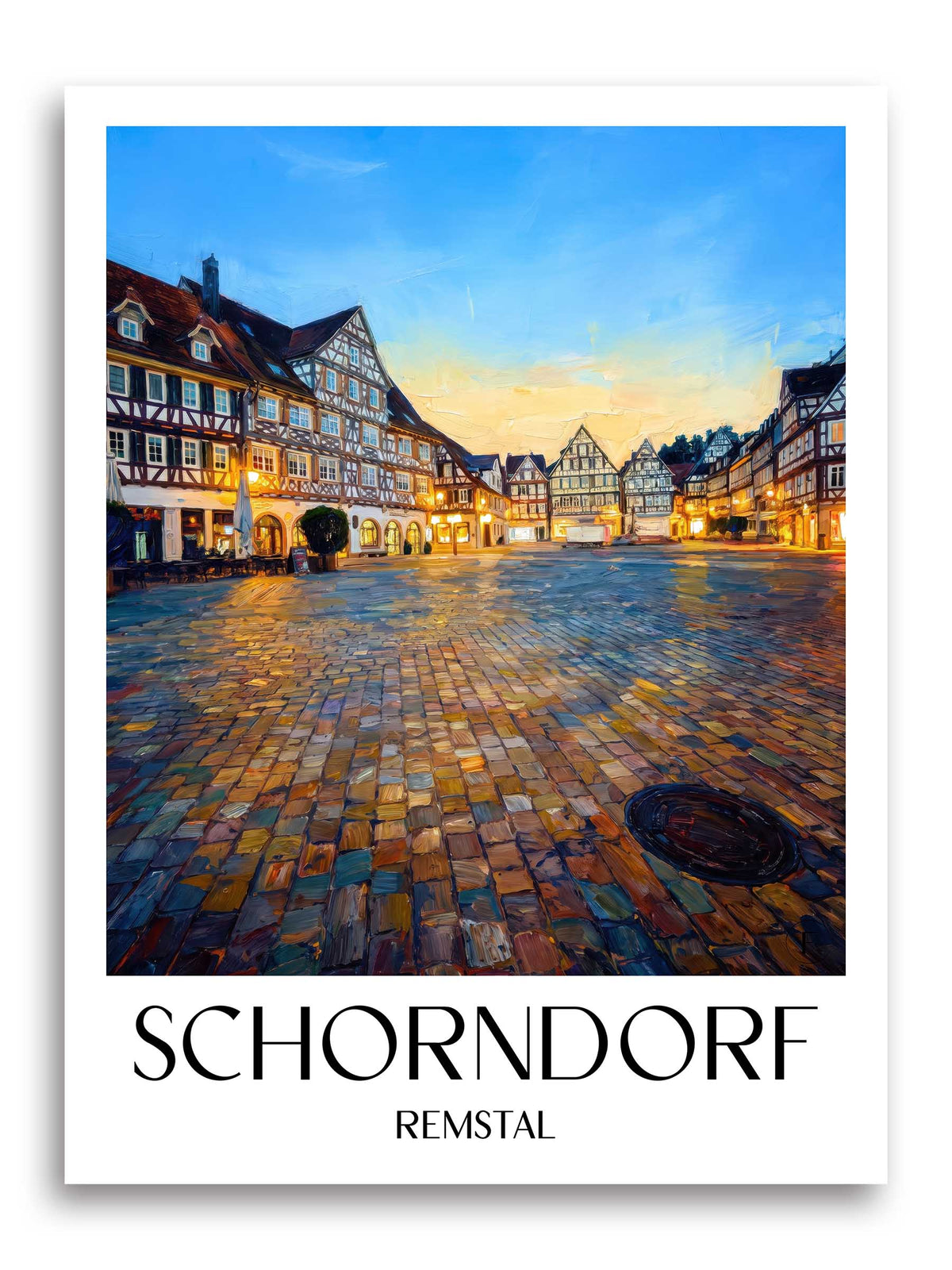 Schorndorf Poster - Remstal - Deutschland Kunstdruck - Ölgemälde von A4 bis A1 - favplace
