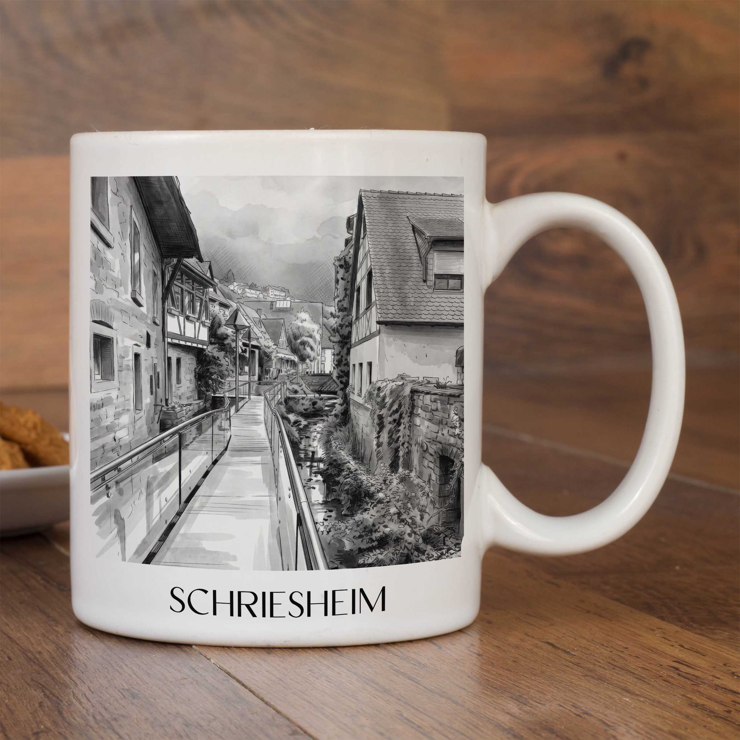 schriesheim-odenwald-deutschland-kaffeebecher-aquarell-schwarz-weiss