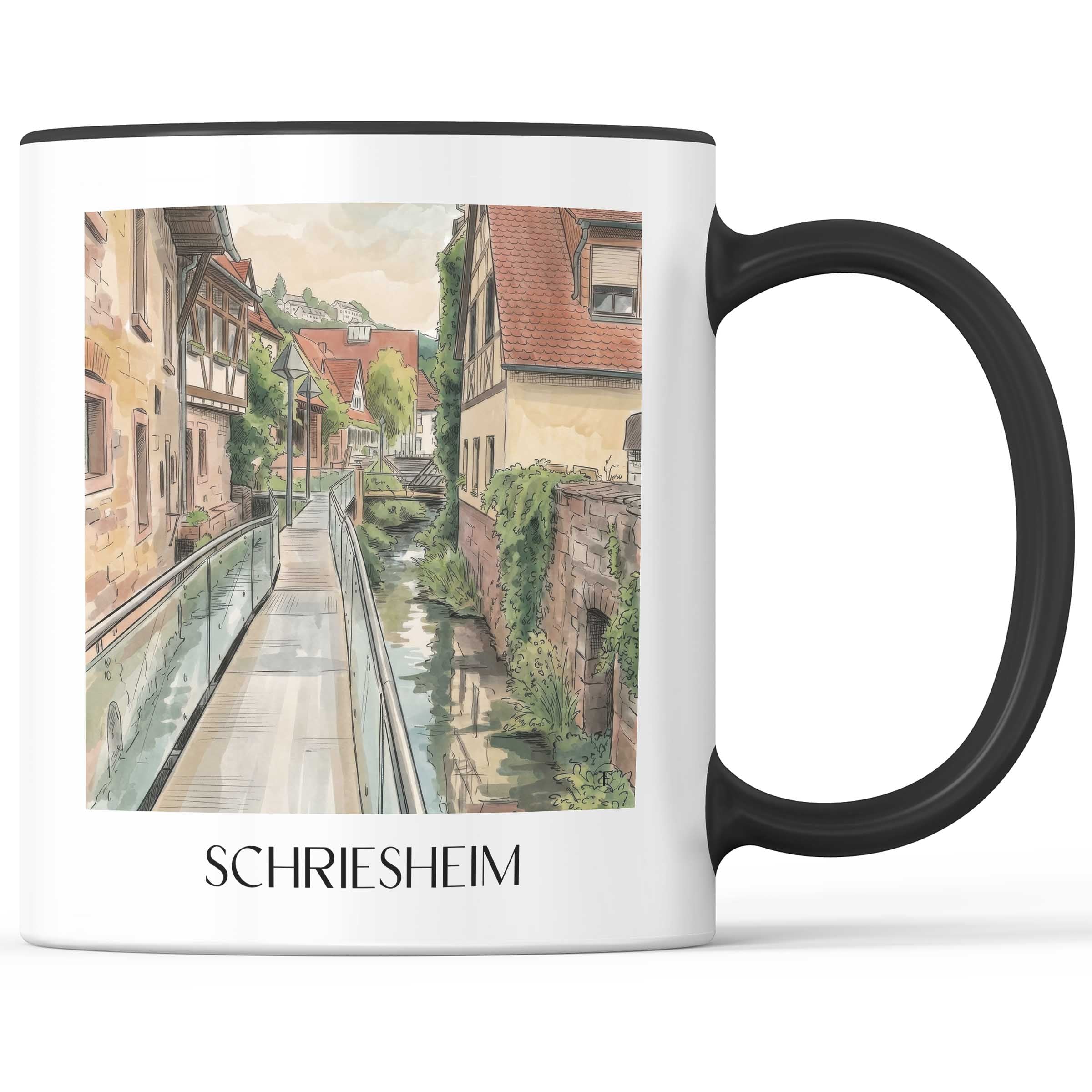 Schriesheim Kaffeebecher - Odenwald - Deutschland Becher - Kaffeetasse im Aquarell Stil - favplace