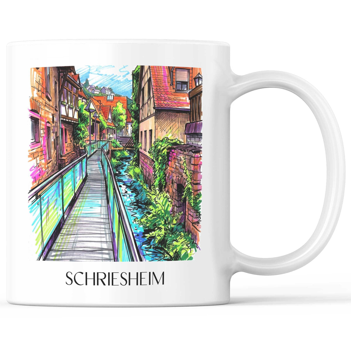 Schriesheim Kaffeebecher - Odenwald - Deutschland Becher - Kaffeetasse im Tag Graffiti Stil - favplace