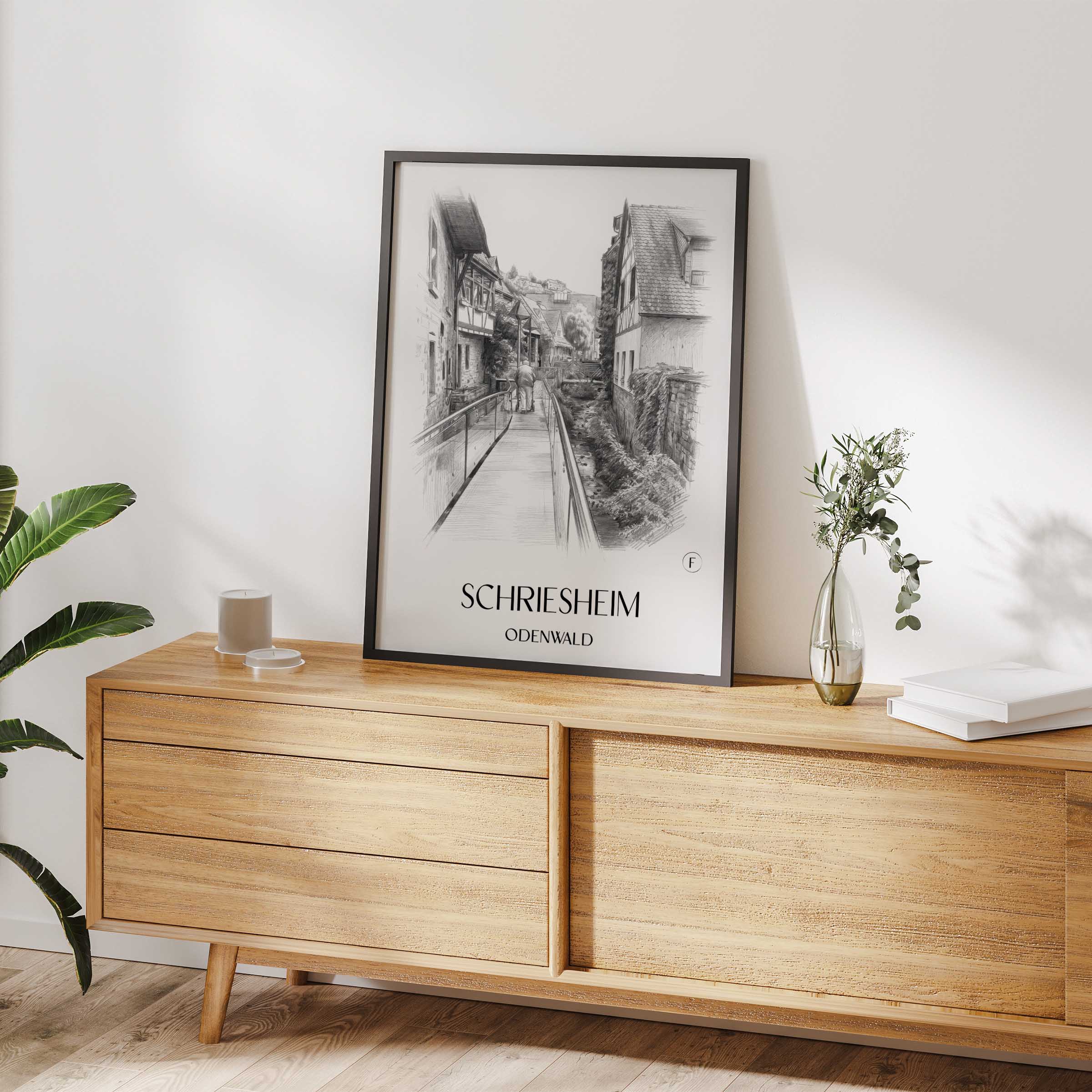 schriesheim-odenwald-deutschland-poster-bleistift-zeichnung-drawing