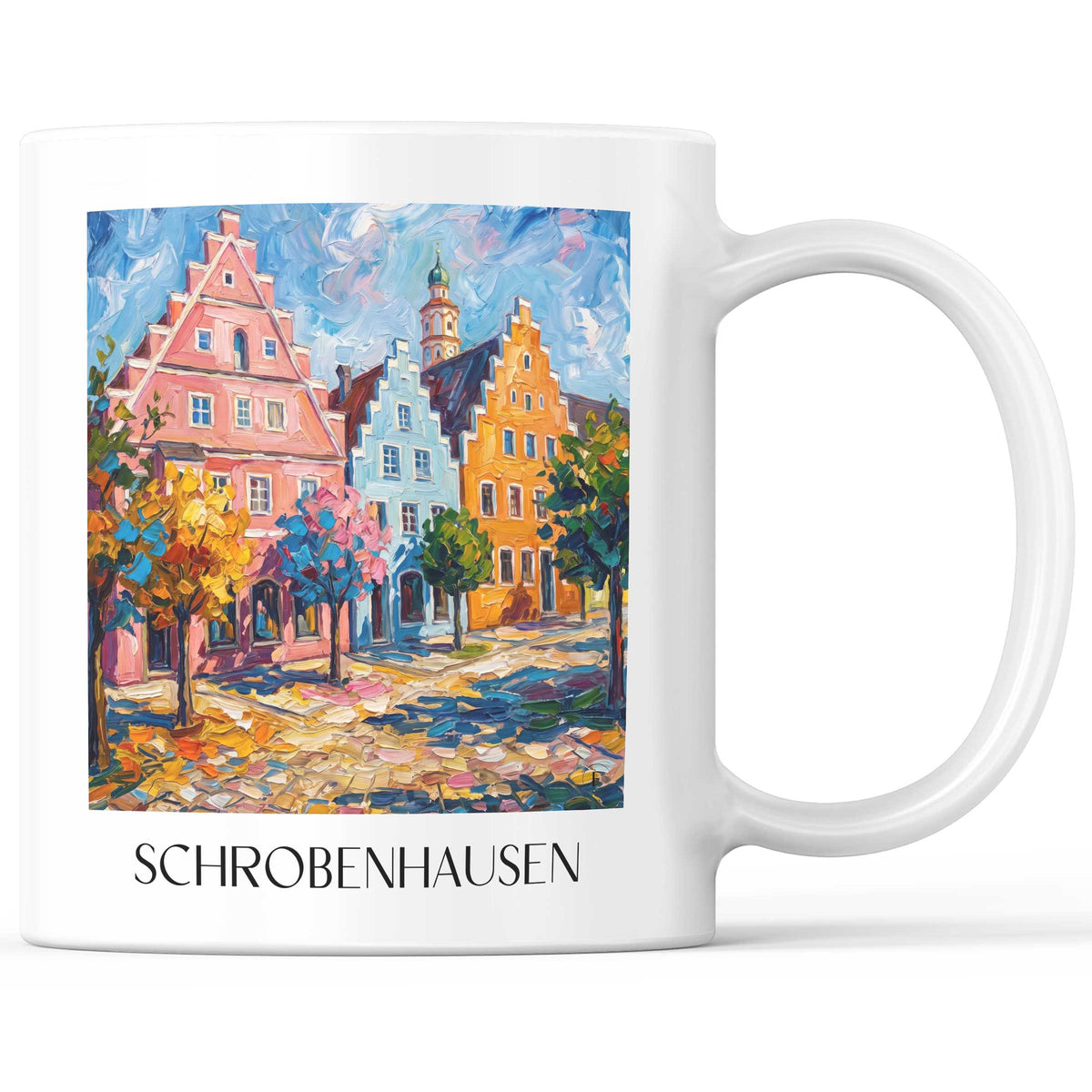 Schrobenhausen Kaffeebecher - Oberbayern - Deutschland Becher - Kaffeetasse im Ölgemälde Stil - favplace