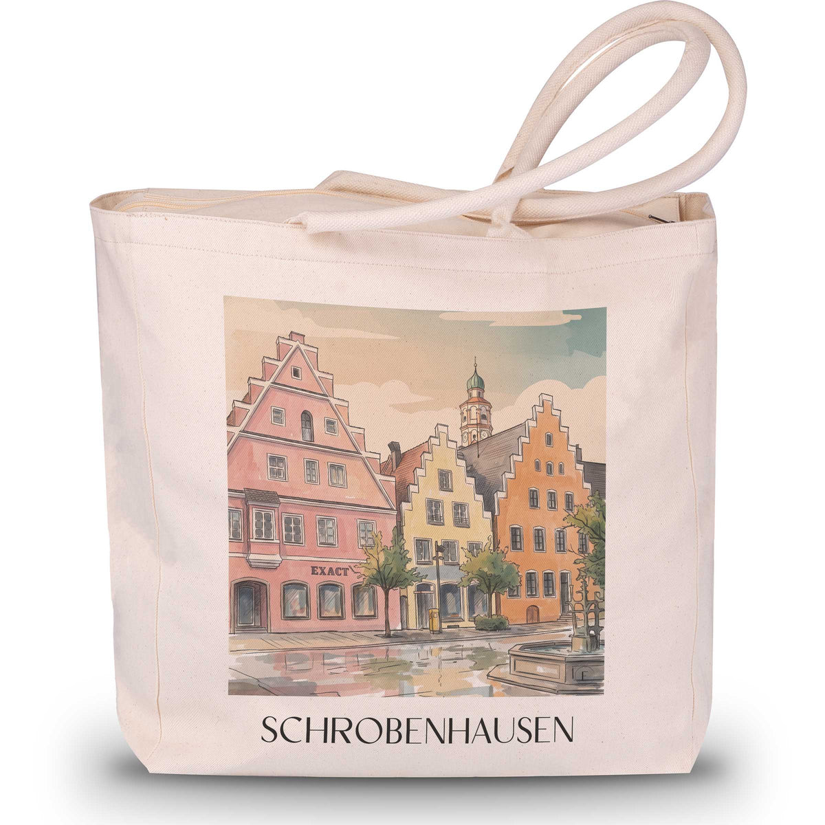 Schrobenhausen Shopping Tasche - Oberbayern - Deutschland Tote Bag - Einkaufstasche im Aquarell Stil - favplace
