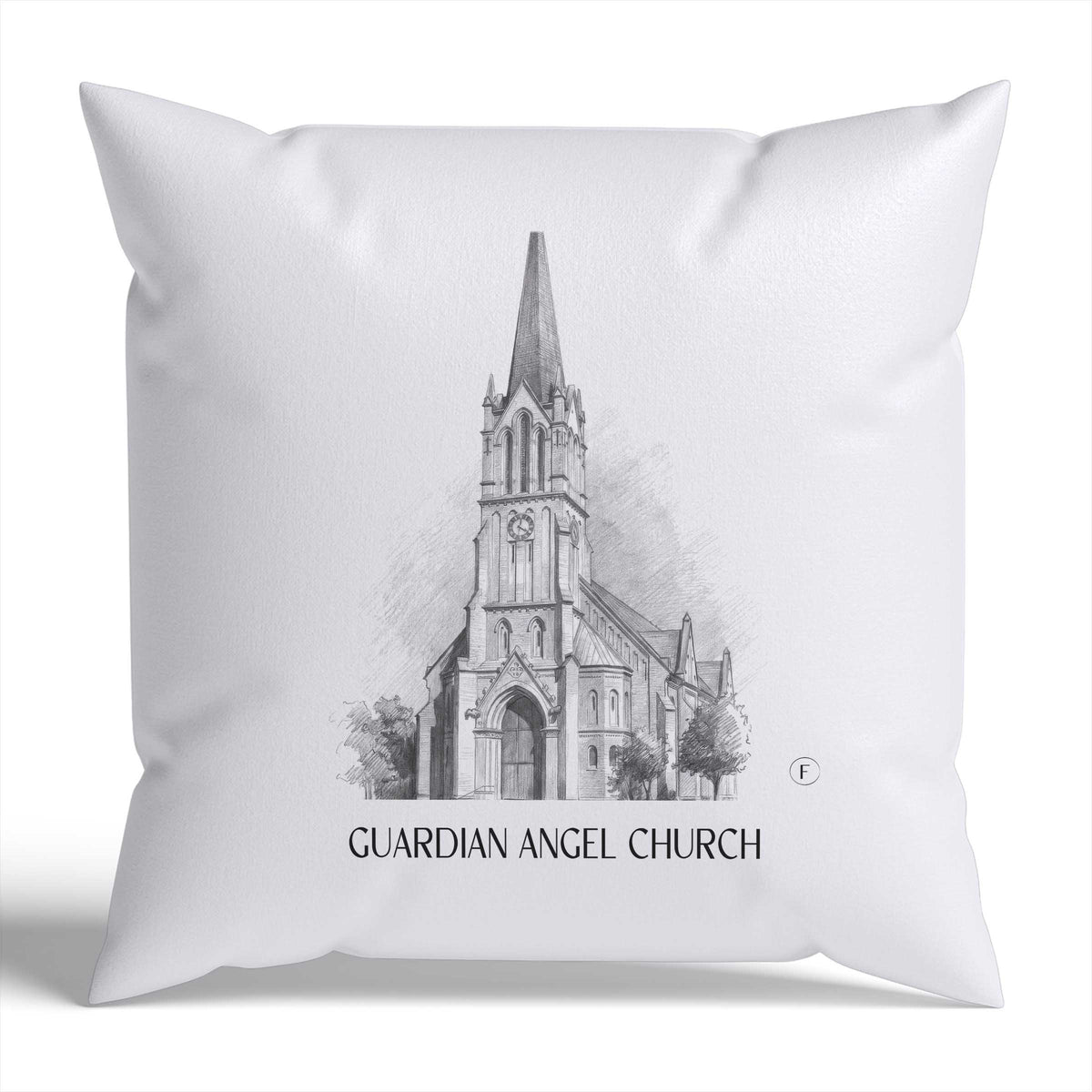 Schutzengelkirche Kissenhülle - Zierkissen Bezug - Brühl - Deutschland Kissen bzw. Kissenbezug im Zeichnung Stil - favplace