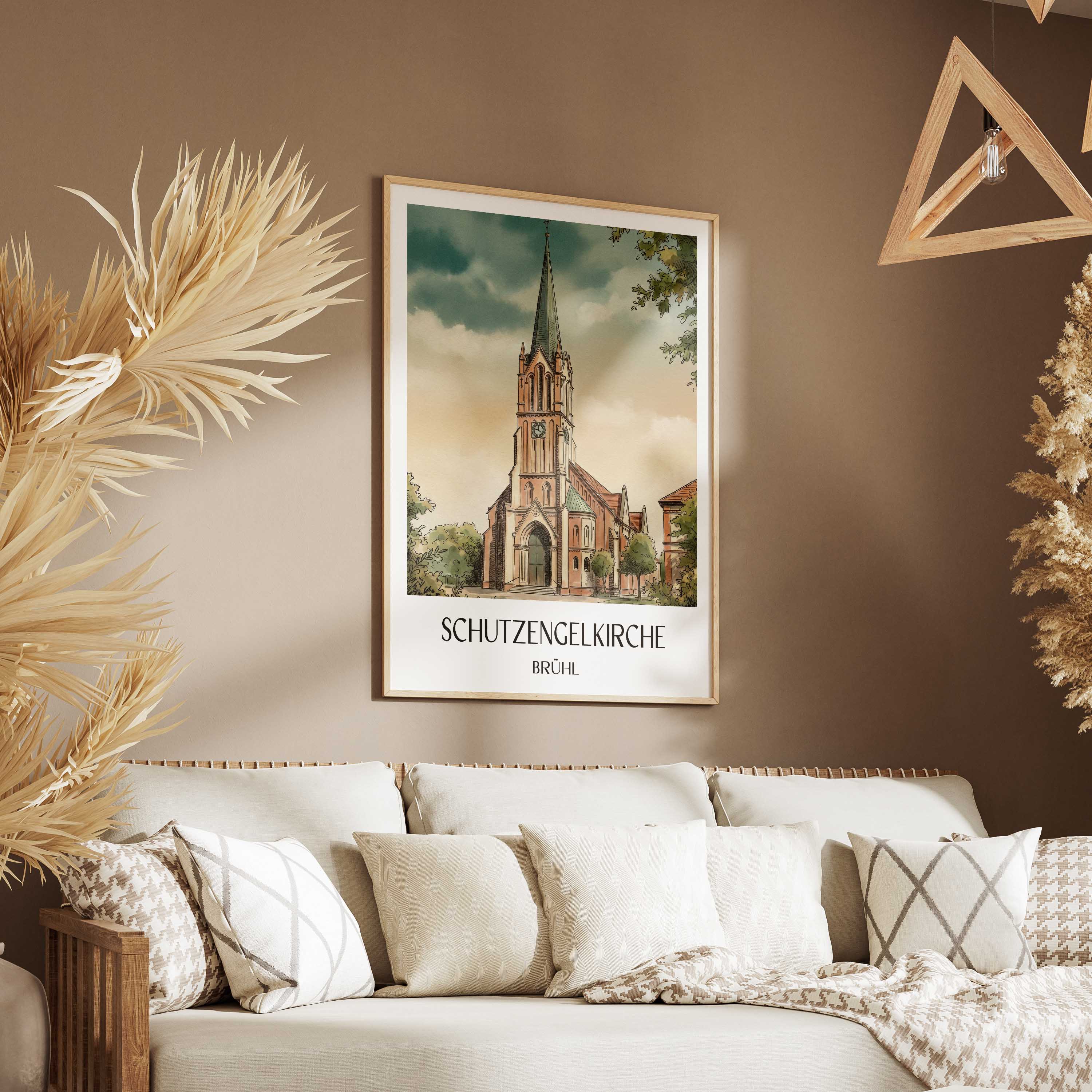 schutzengelkirche-brühl-deutschland-poster-aquarell