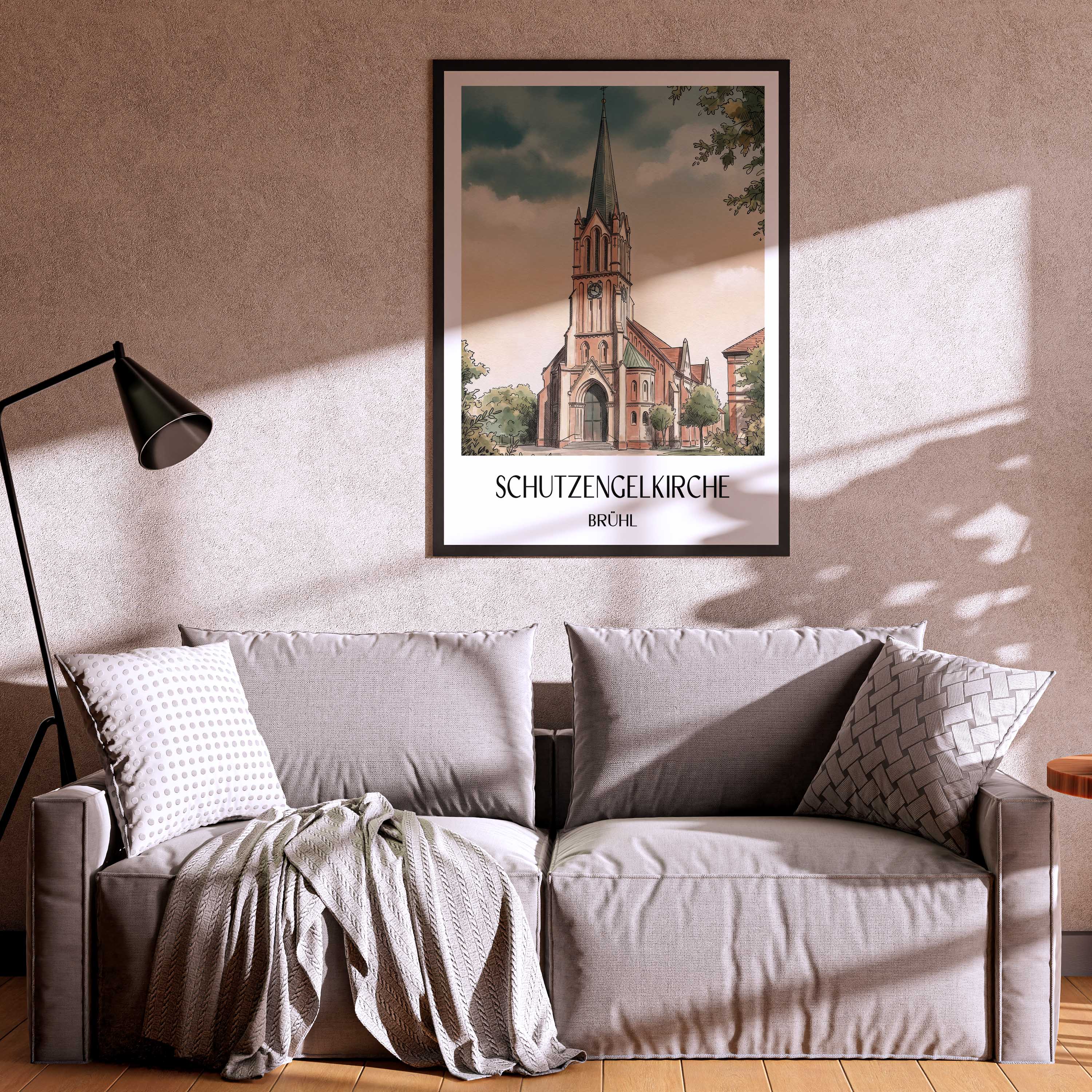 schutzengelkirche-brühl-deutschland-poster-aquarell
