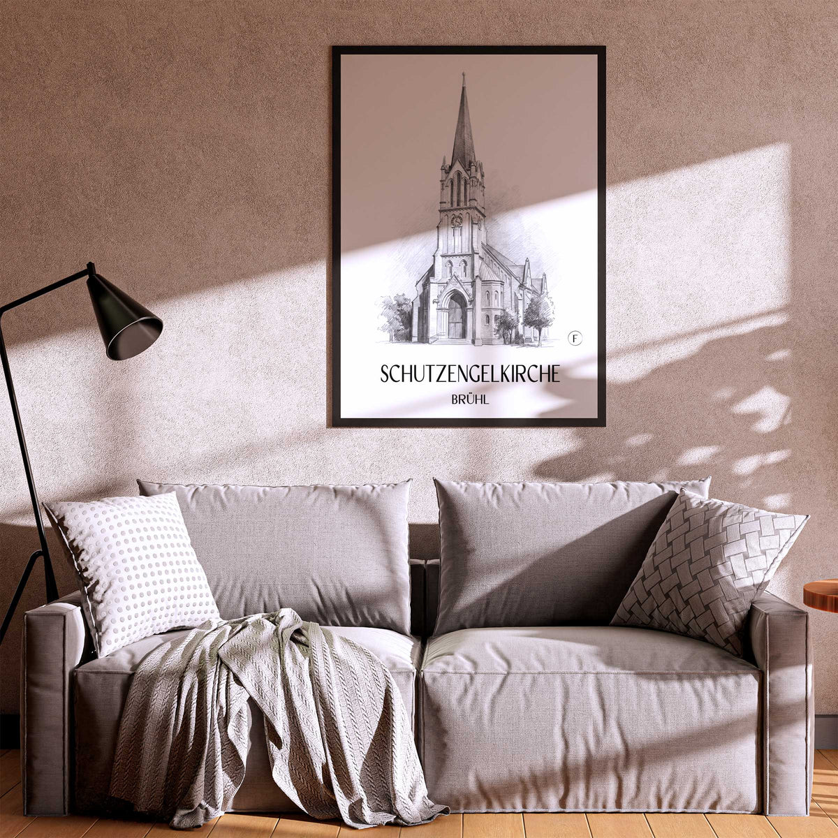 schutzengelkirche-brühl-deutschland-poster-bleistift-zeichnung-drawing