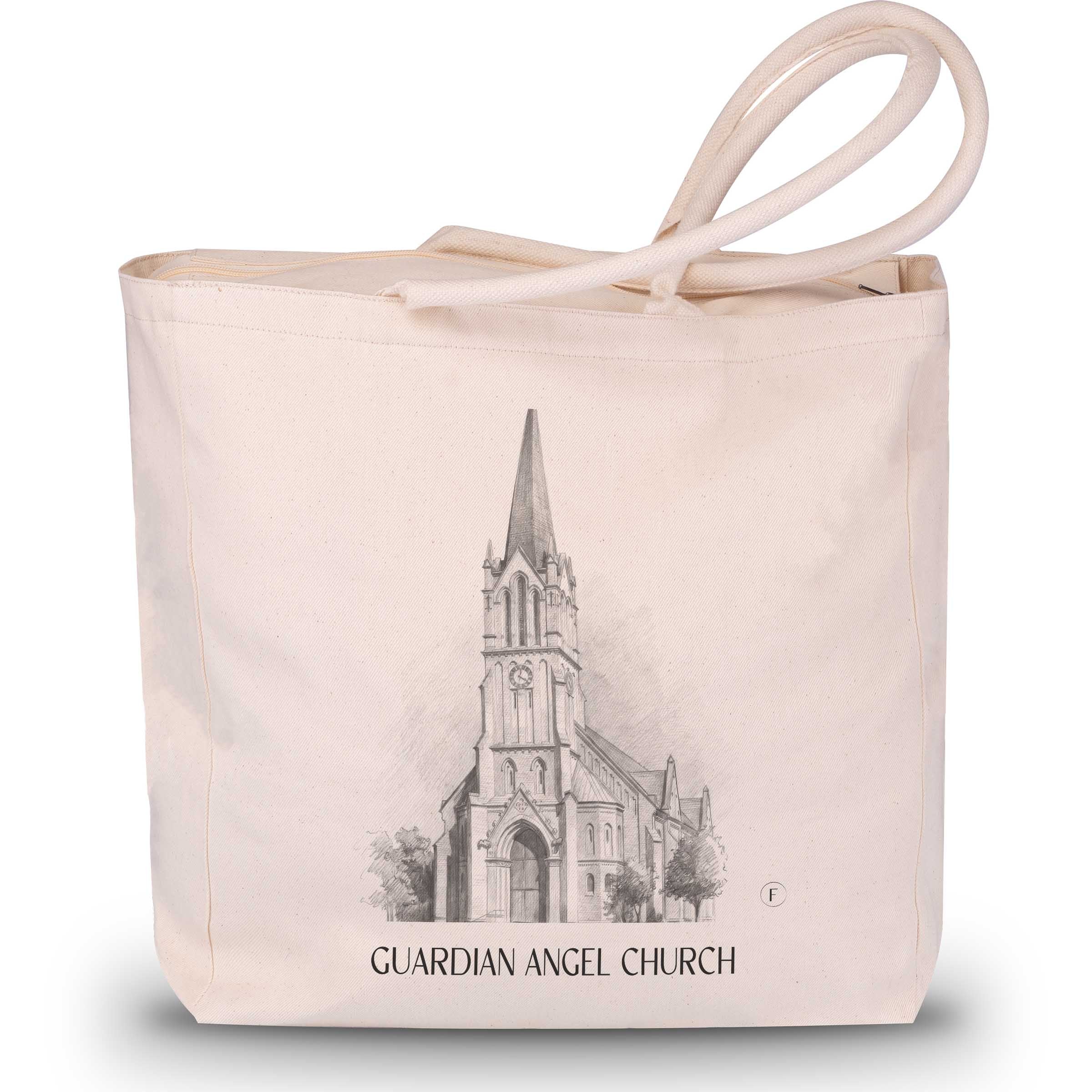 Schutzengelkirche Shopping Tasche - Brühl - Deutschland Tote Bag - Einkaufstasche im Zeichnung Stil