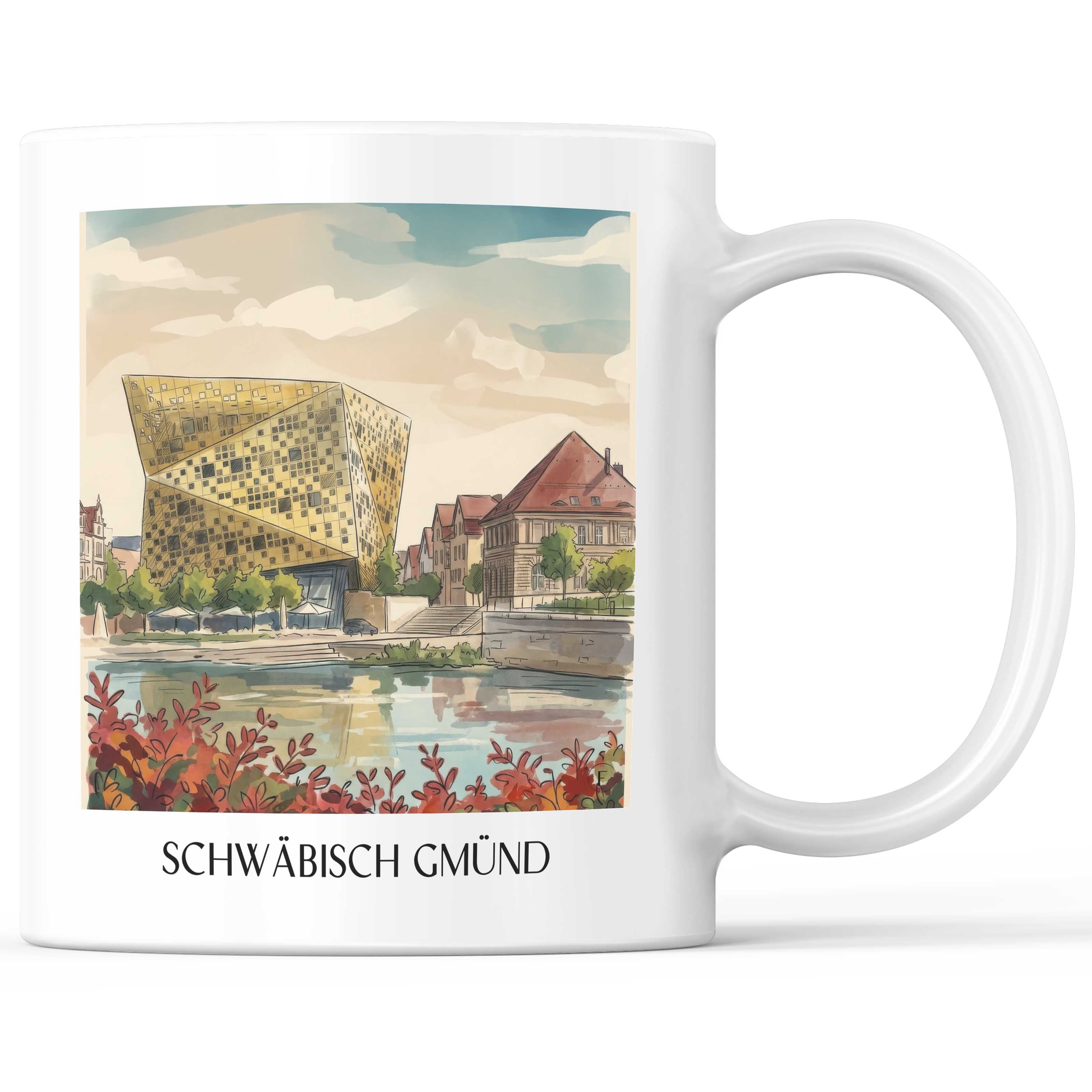 Schwäbisch Gmünd - Deutschland Becher - Kaffeetasse im Aquarell Stil - favplace