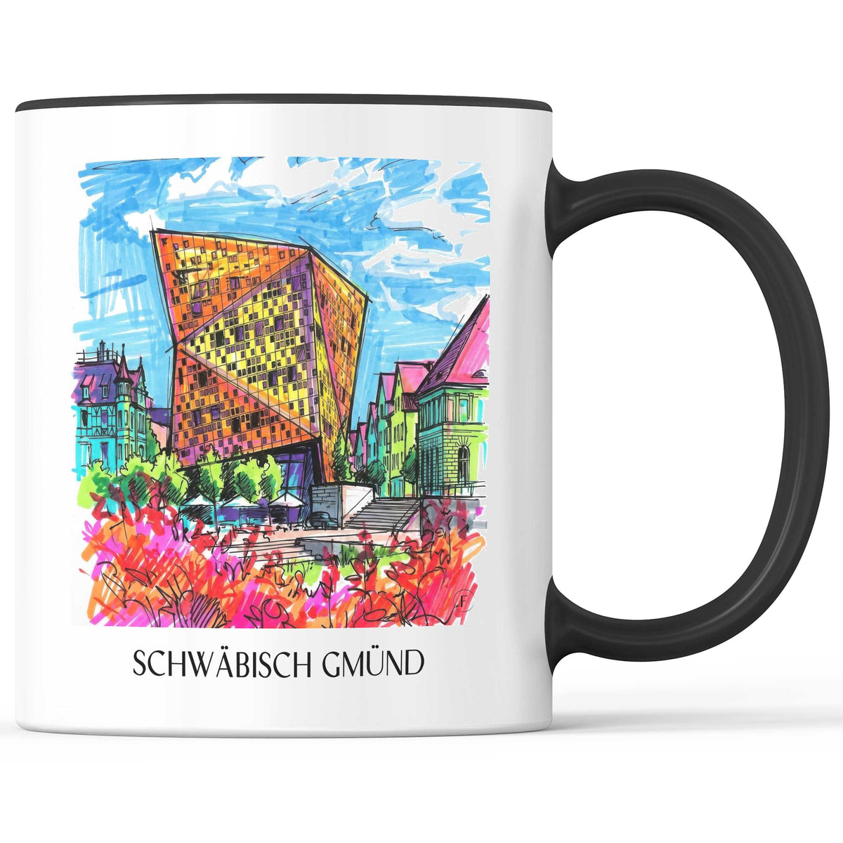 Schwäbisch Gmünd - Deutschland Becher - Kaffeetasse im Tag Graffiti Stil - favplace