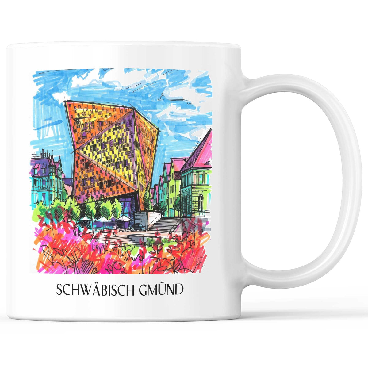 Schwäbisch Gmünd - Deutschland Becher - Kaffeetasse im Tag Graffiti Stil - favplace