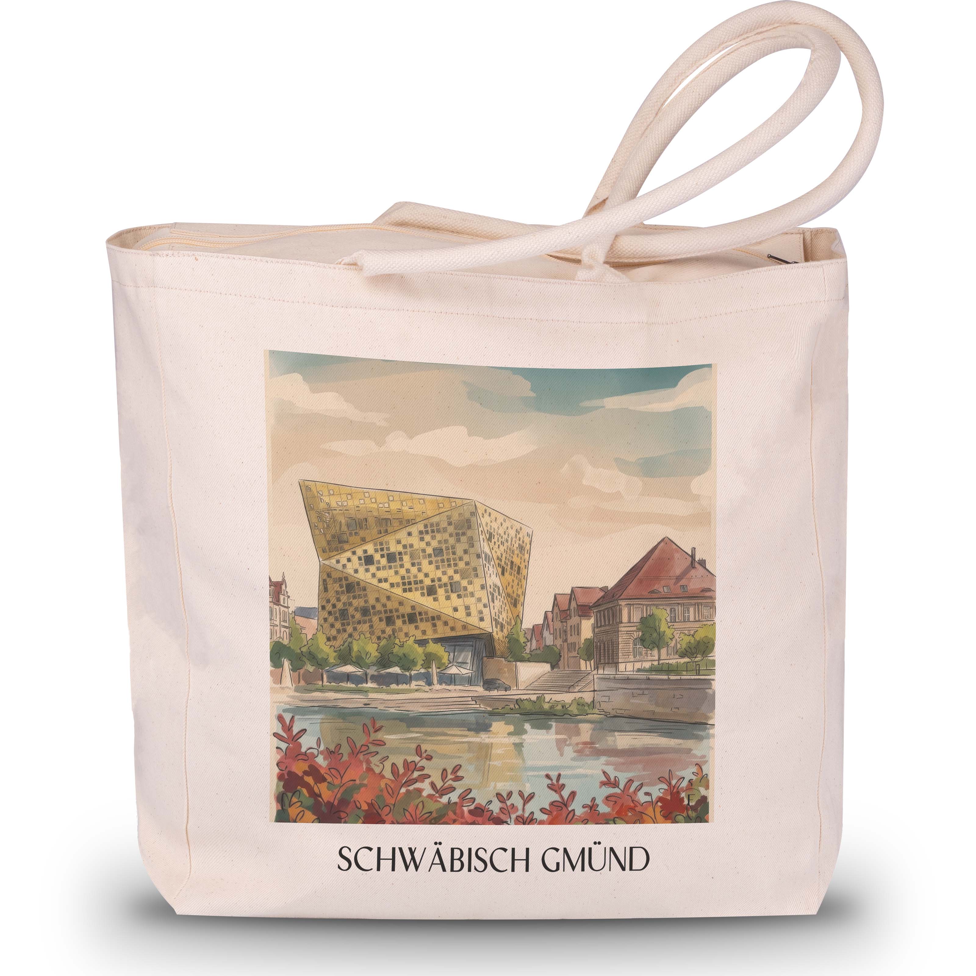 Schwäbisch Gmünd - Deutschland Tote Bag - Einkaufstasche im Aquarell Stil - favplace