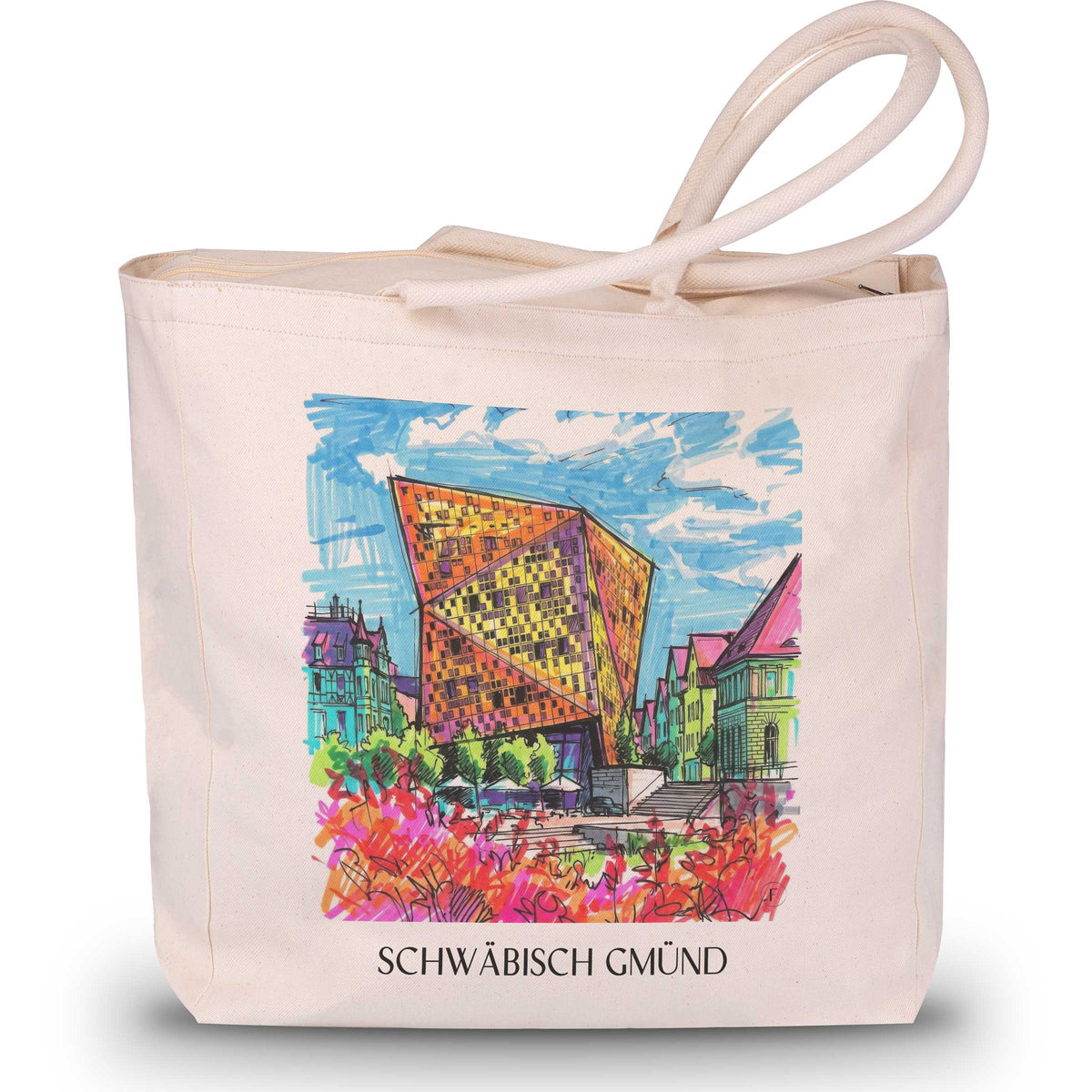 Schwäbisch Gmünd - Deutschland Tote Bag - Einkaufstasche im Tag Graffiti Stil - favplace