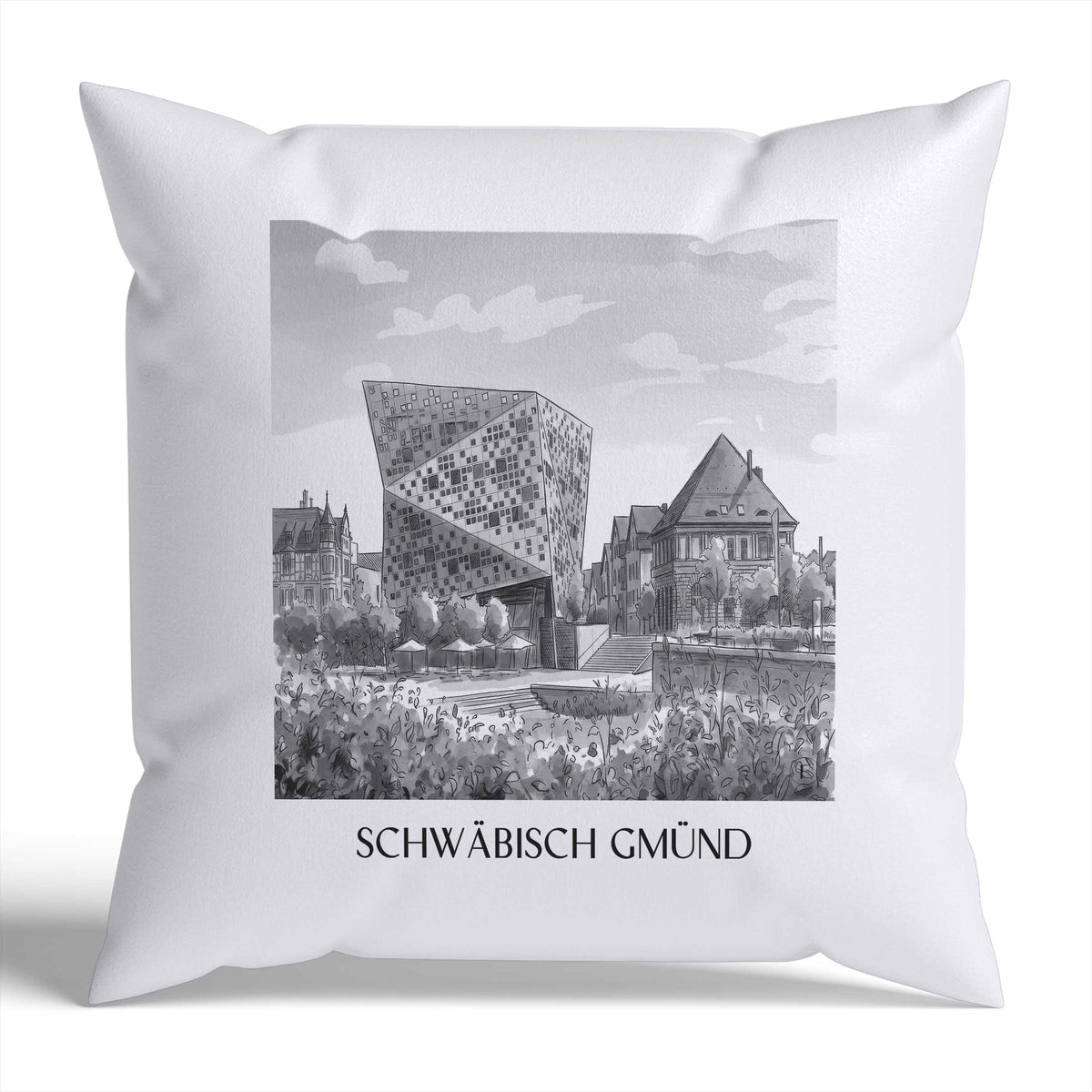 schwäbisch-gmünd-deutschland-deutschland-kissenbezug-aquarell-schwarz-weiss