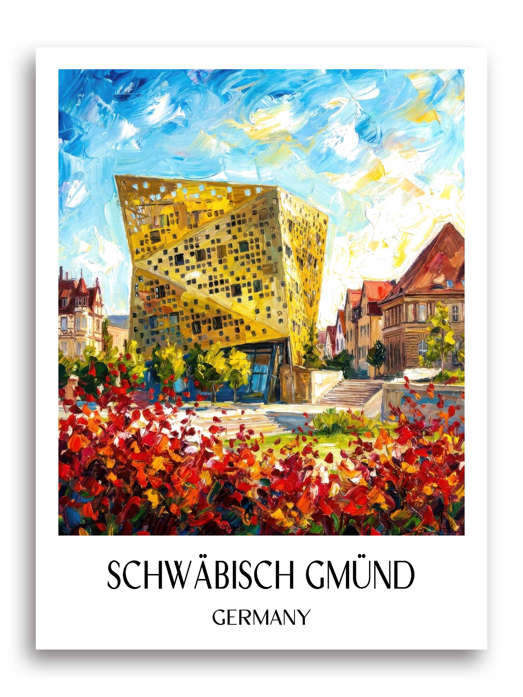 Schwäbisch Gmünd Poster - - Deutschland Kunstdruck - Ölgemälde von A4 bis A1 - favplace