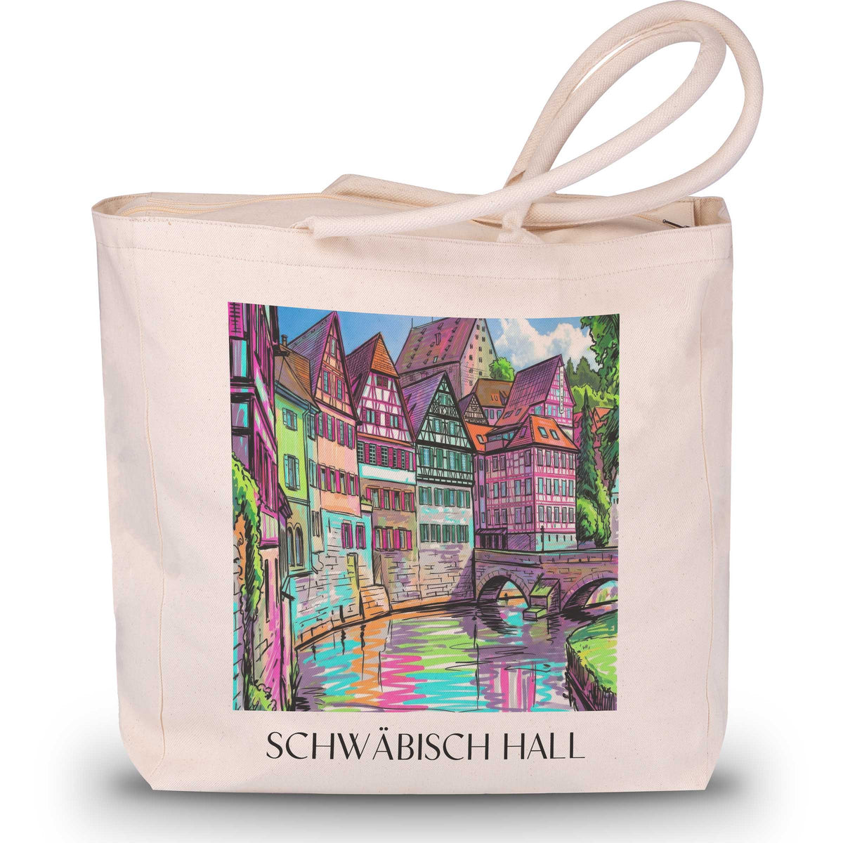 Schwäbisch Hall - Deutschland Tote Bag - Einkaufstasche im Tag Graffiti Stil - favplace