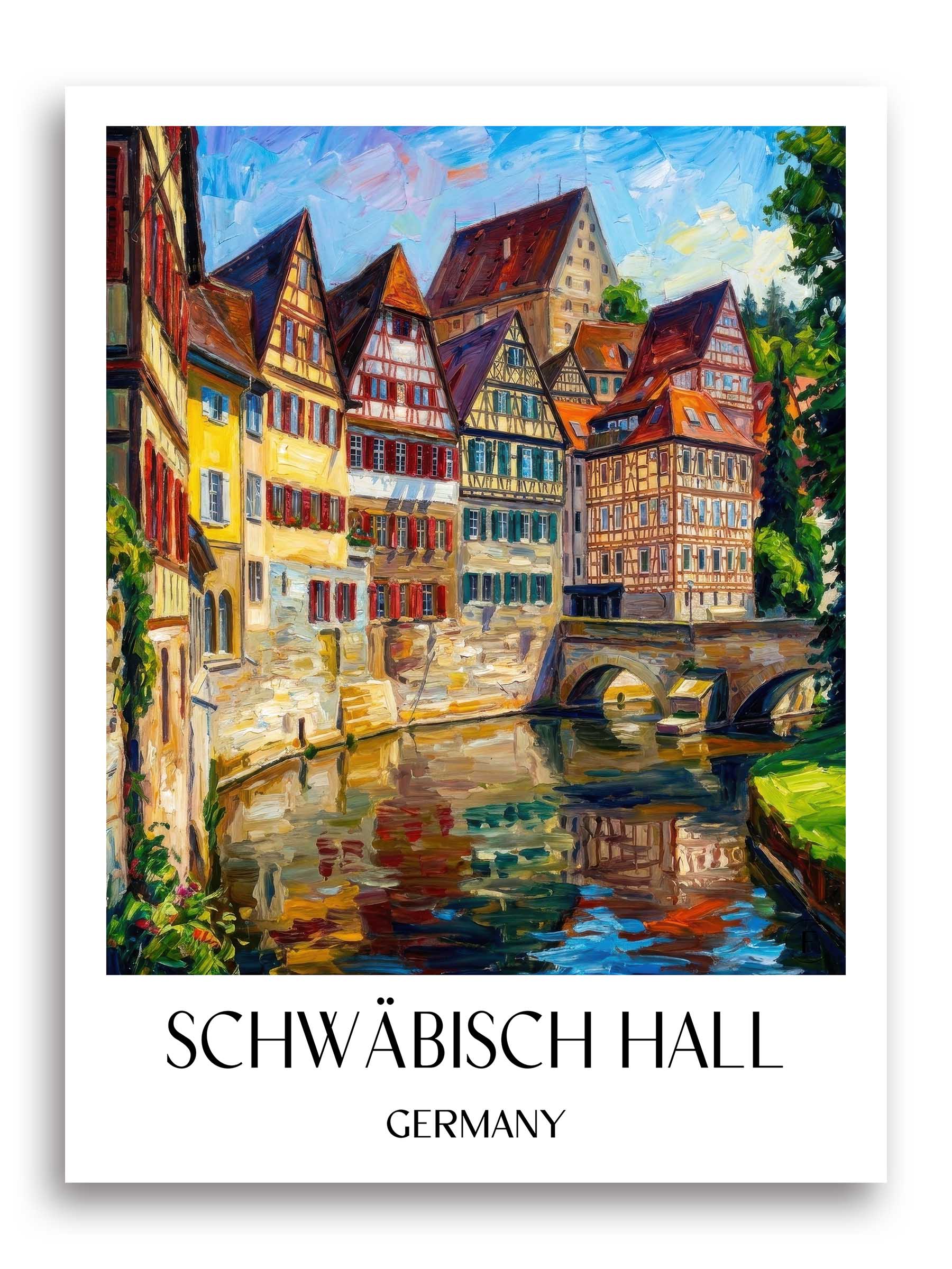 Schwäbisch Hall Poster - - Deutschland Kunstdruck - Ölgemälde von A4 bis A1 - favplace