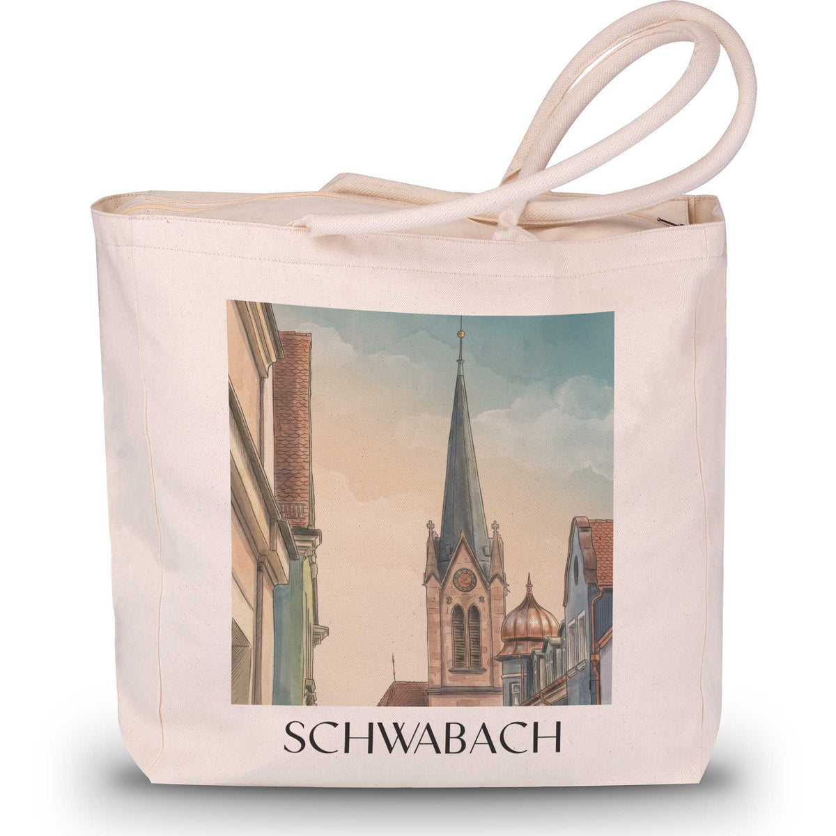 schwabach-mittelfranken-deutschland-einkaufstasche-aquarell