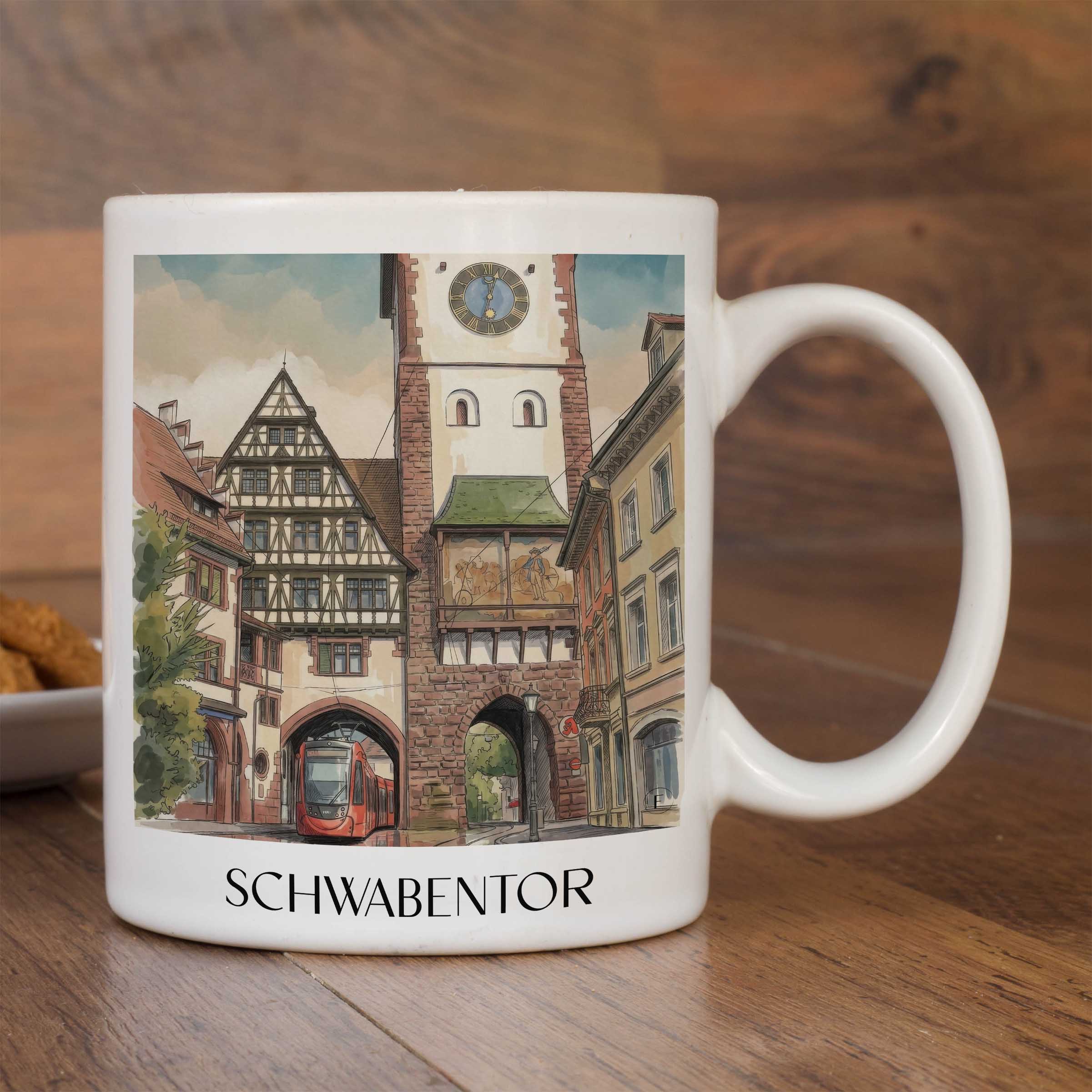 schwabentor-freiburg-deutschland-kaffeebecher-aquarell