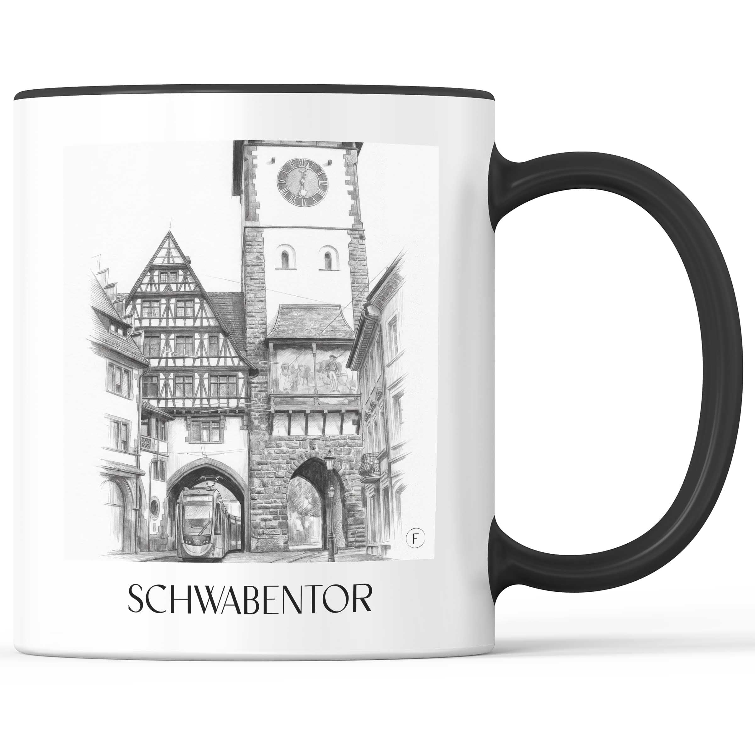 schwabentor-freiburg-deutschland-kaffeebecher-bleistift-zeichnung-drawing