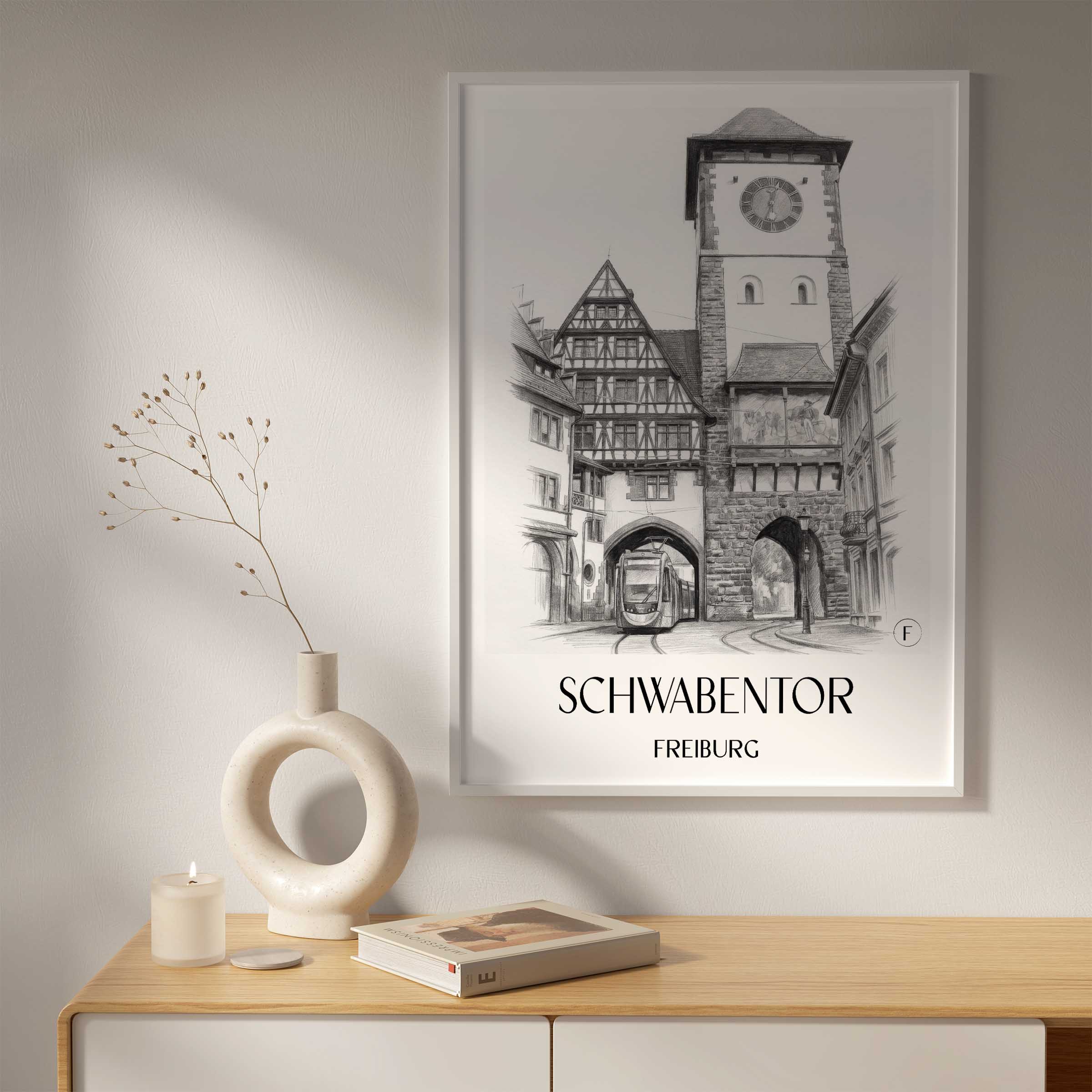 schwabentor-freiburg-deutschland-poster-bleistift-zeichnung-drawing