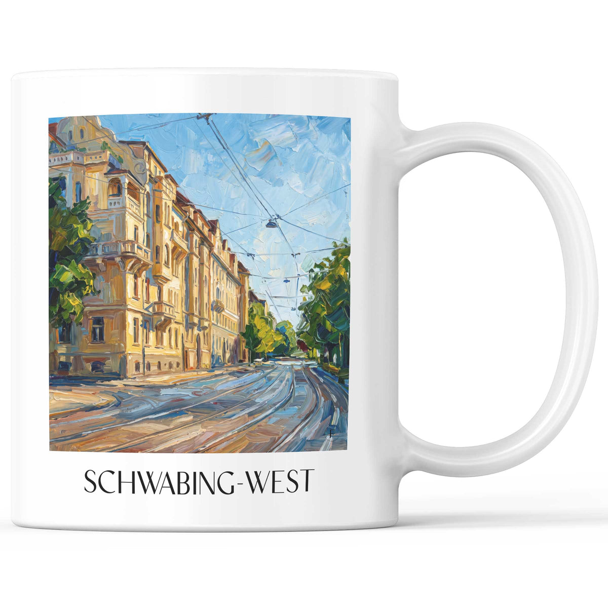 Schwabing-West Kaffeebecher - München - Deutschland Becher - Kaffeetasse im Ölgemälde Stil - favplace