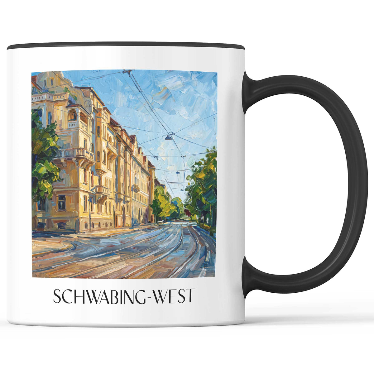Schwabing-West Kaffeebecher - München - Deutschland Becher - Kaffeetasse im Ölgemälde Stil - favplace