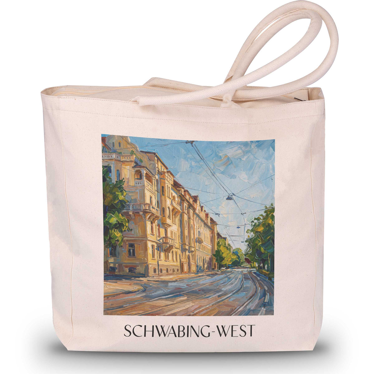 schwabing-west-münchen-deutschland-einkaufstasche-oil-painting-oelgemaelde