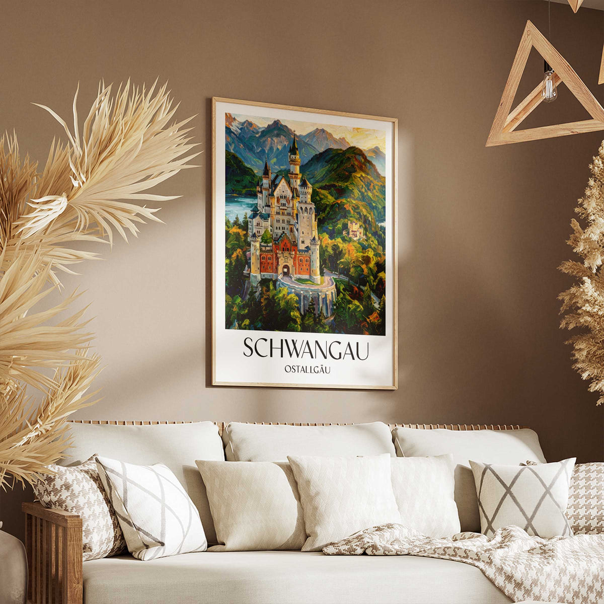 schwangau-ostallgäu-deutschland-poster-oil-painting-oelgemaelde
