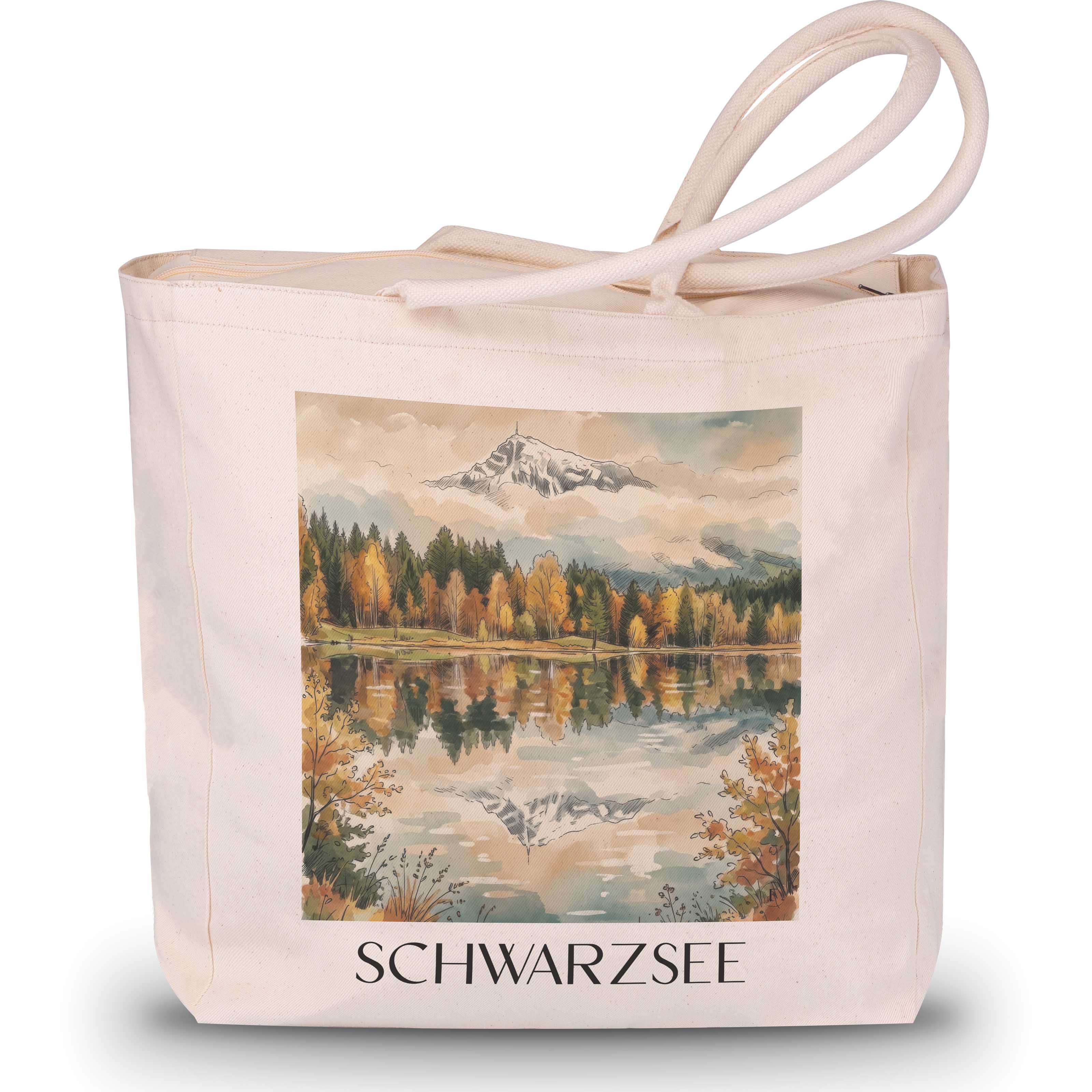 schwarzsee-kitzbühel-österreich-einkaufstasche-aquarell